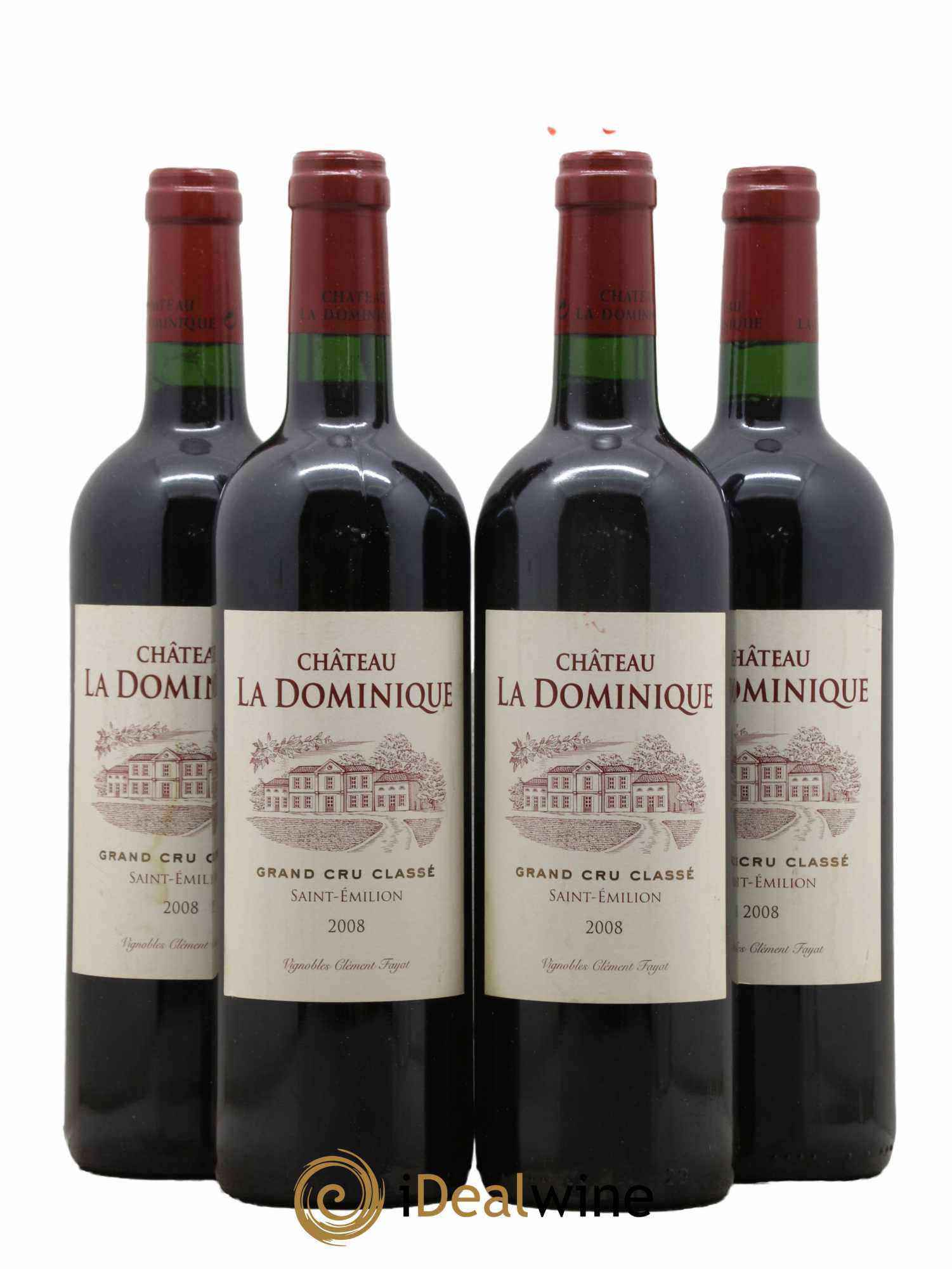 Château la Dominique Grand Cru Classé 2008 - Lot de 4 bouteilles - 0