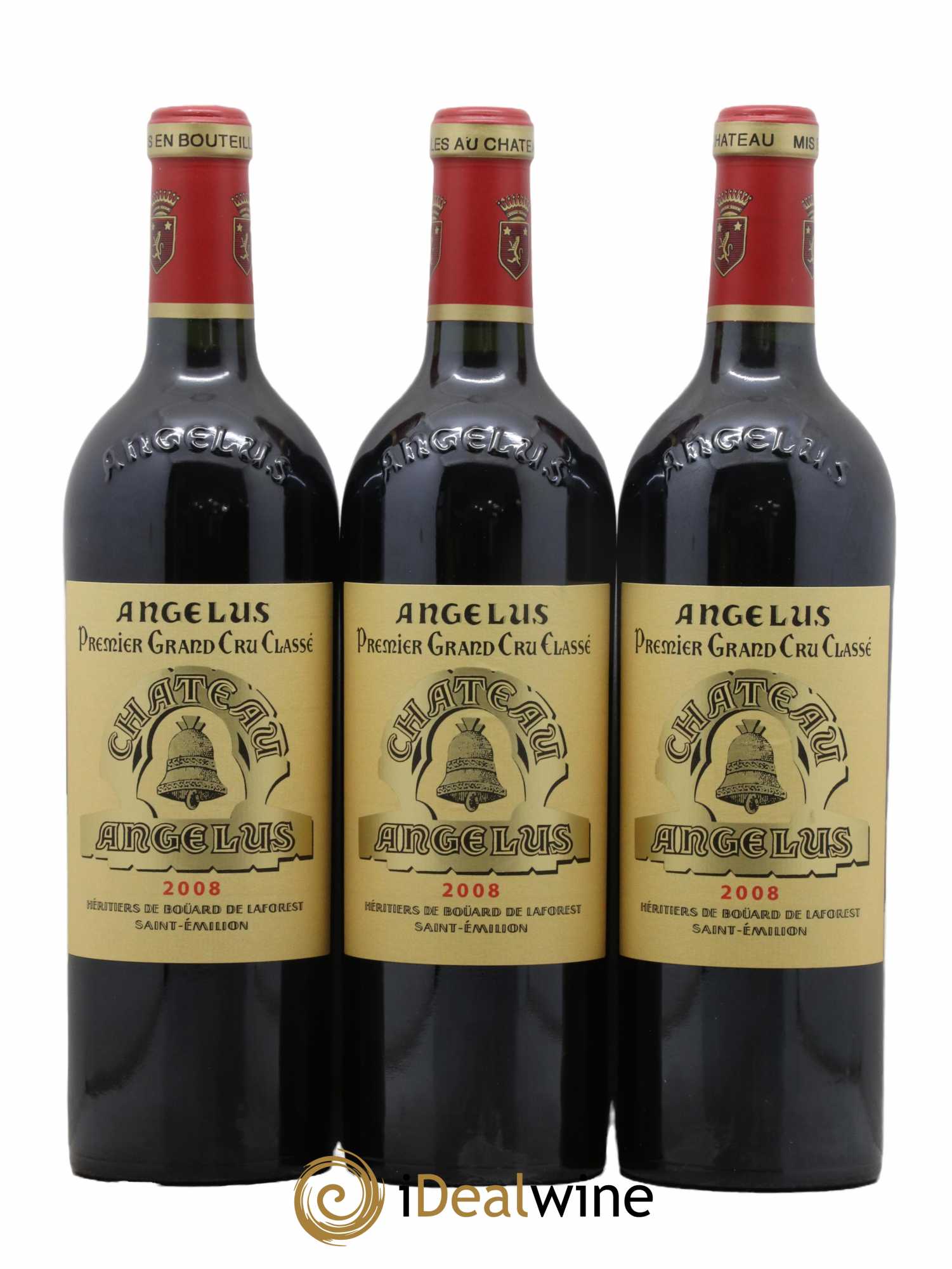 Château Angélus 1er Grand Cru Classé A 2008 - Lot de 3 bouteilles - 0