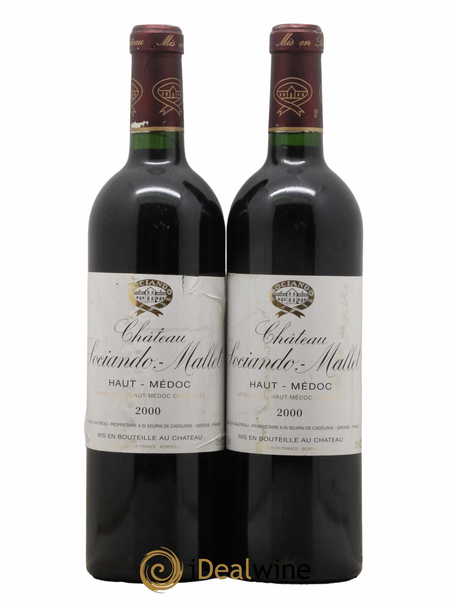 Château Sociando Mallet 2000 - Lot de 2 bouteilles - 0