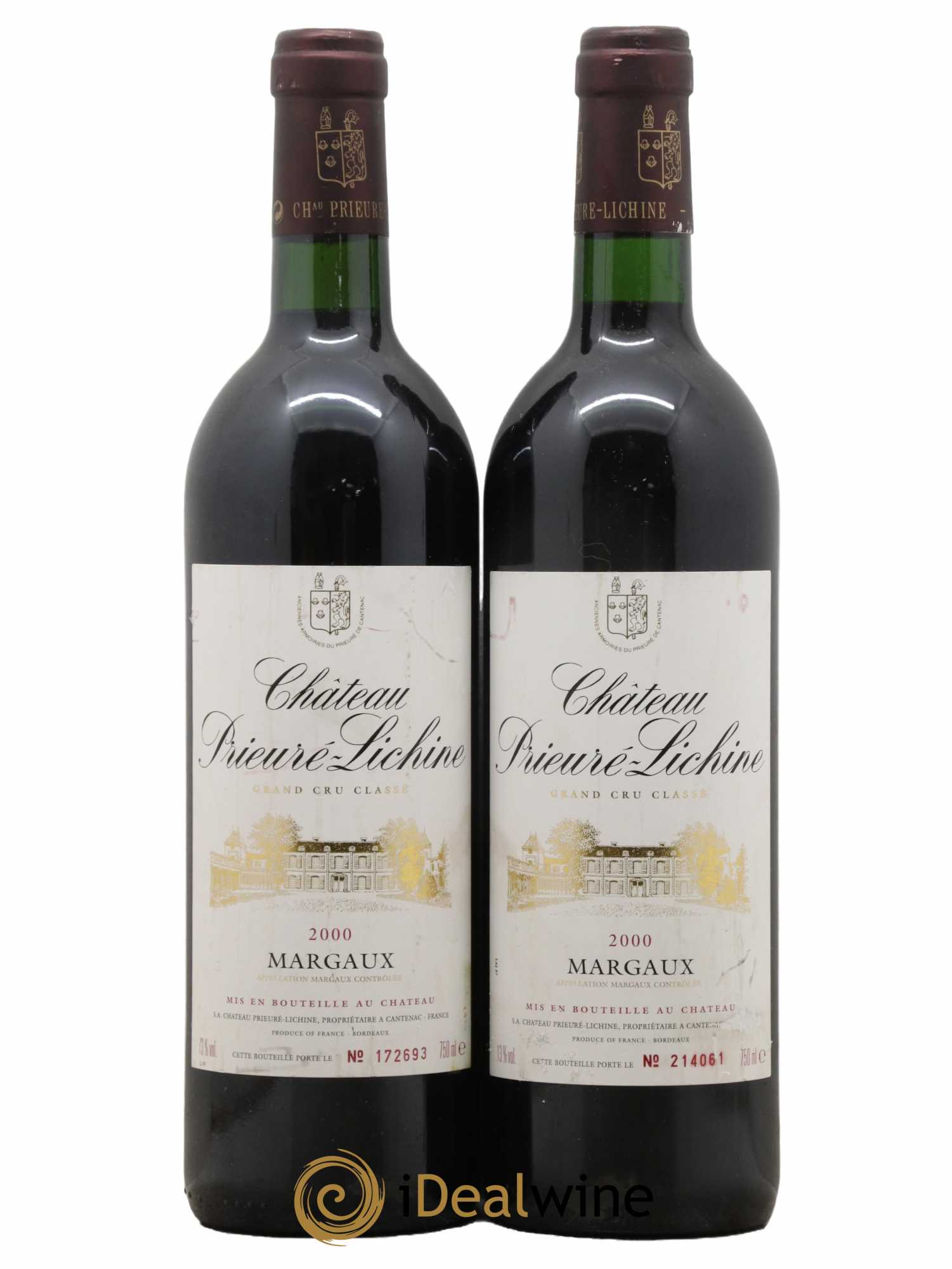 Château Prieuré Lichine 4ème Grand Cru Classé 2000 - Lot de 2 bouteilles - 0