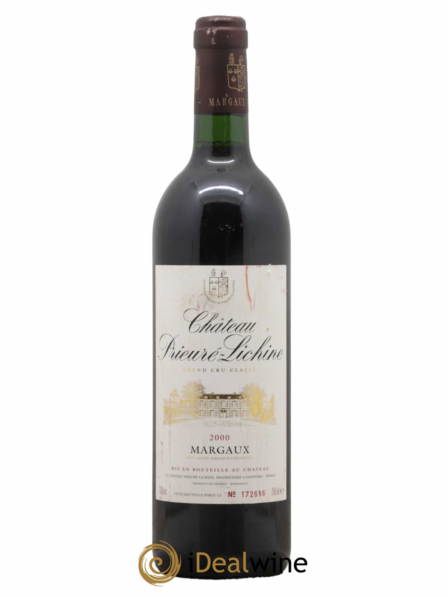Château Prieuré Lichine 4ème Grand Cru Classé 2000 - Lot de 1 bouteille - 0