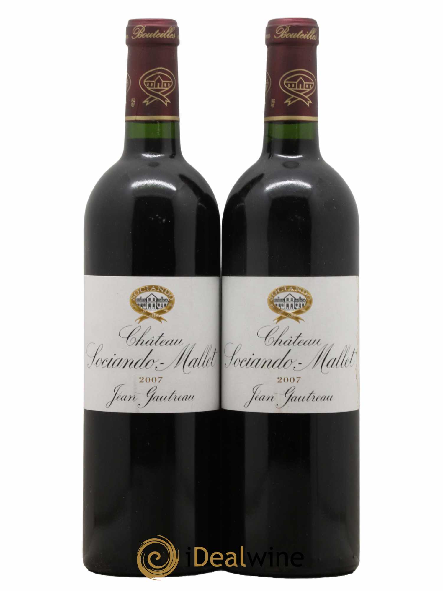 Château Sociando Mallet 2007 - Lot de 2 bouteilles - 0