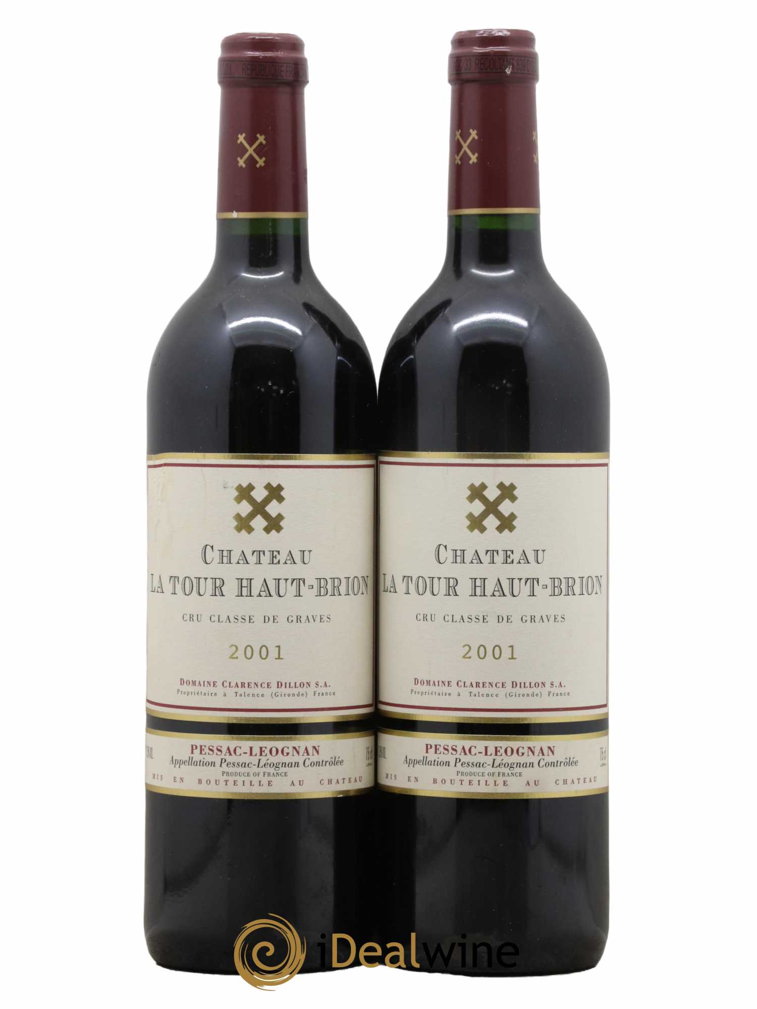 Château la Tour Haut-Brion Cru Classé de Graves 2001 - Lot de 2 bouteilles - 0