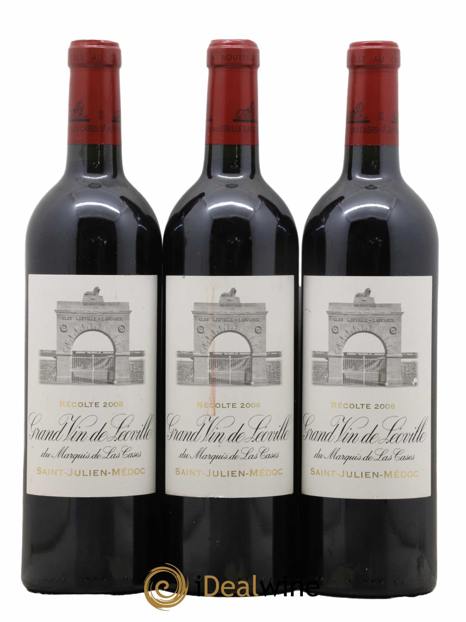 Château Léoville Las Cases 2ème Grand Cru Classé 2008 - Lot de 3 bouteilles - 0
