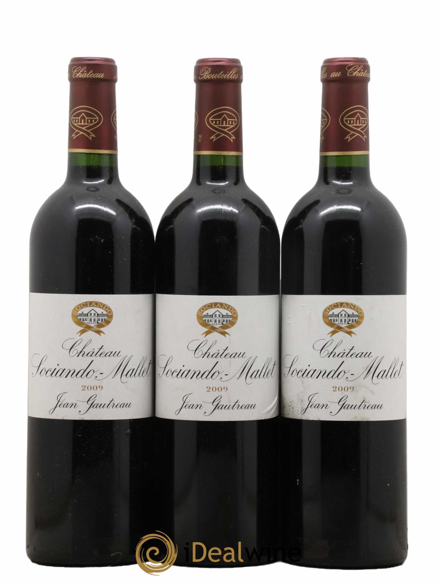 Château Sociando Mallet 2009 - Lot de 3 bouteilles - 0