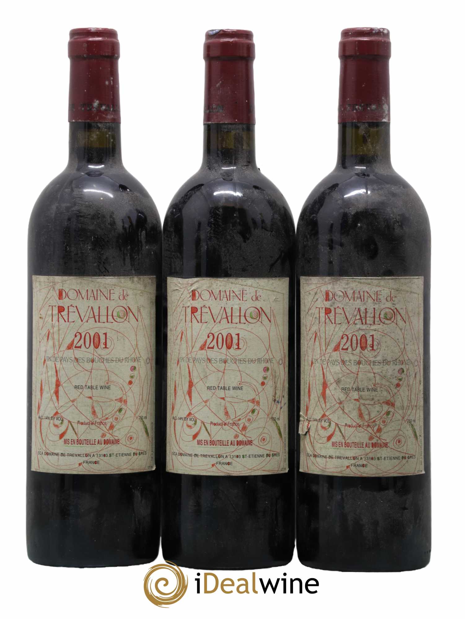 VDP Bouches du Rhône Trévallon (Domaine de) Eloi Dürrbach 2001 - Lot de 3 bouteilles - 0