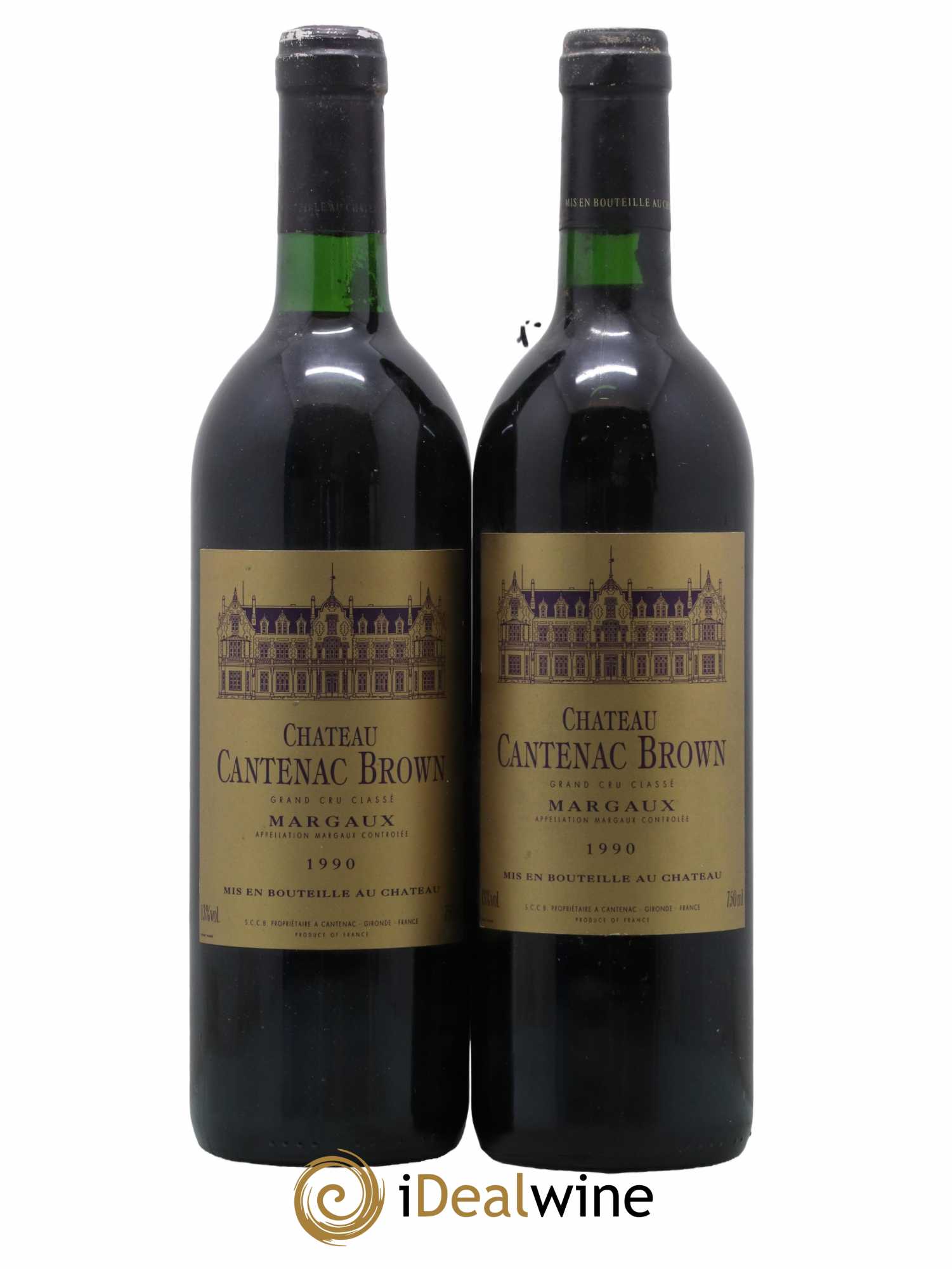 Château Cantenac Brown 3ème Grand Cru Classé 1990 - Lot de 2 bouteilles - 0