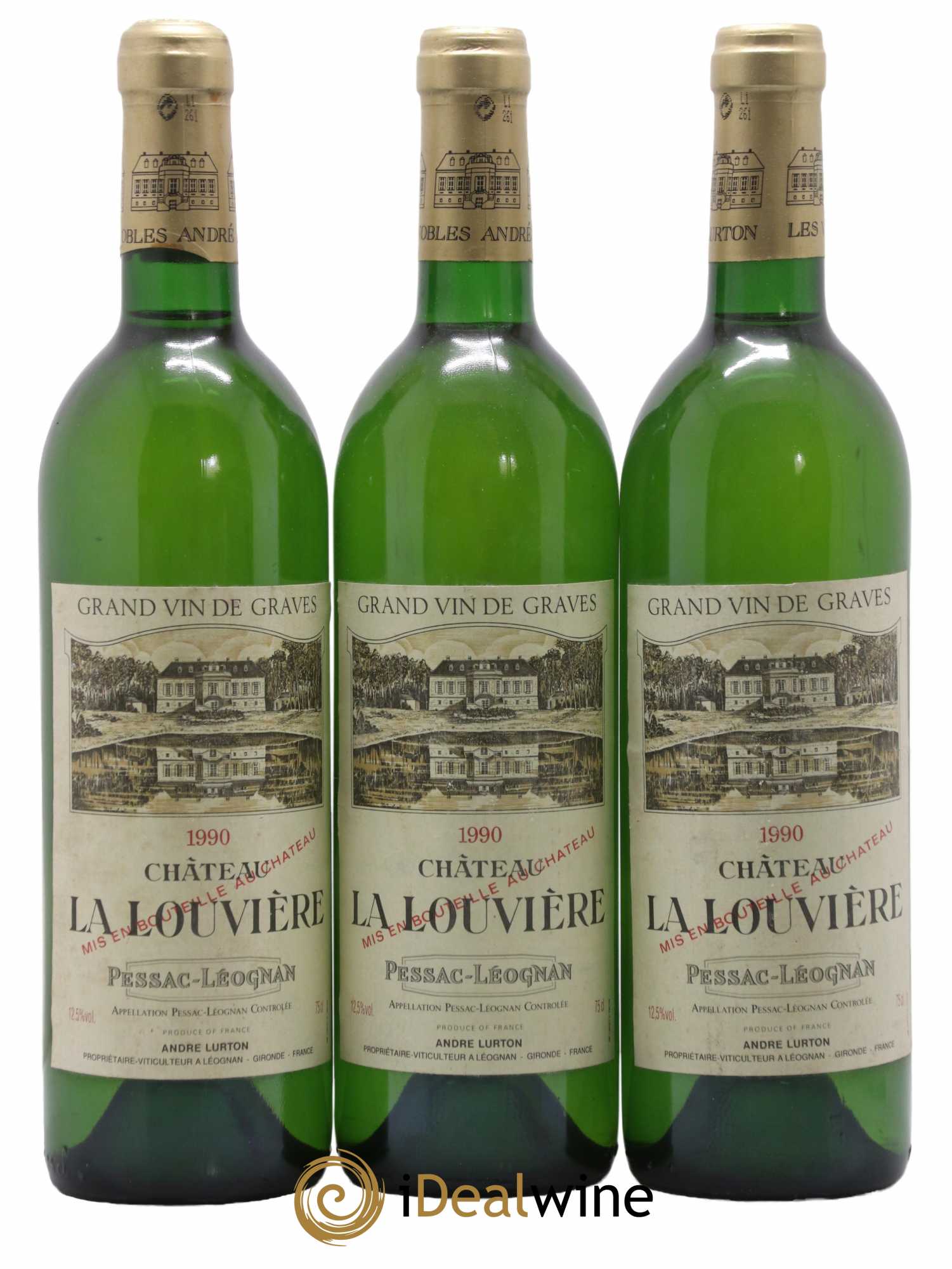 Château la Louvière 1990 - Lot de 3 bouteilles - 0