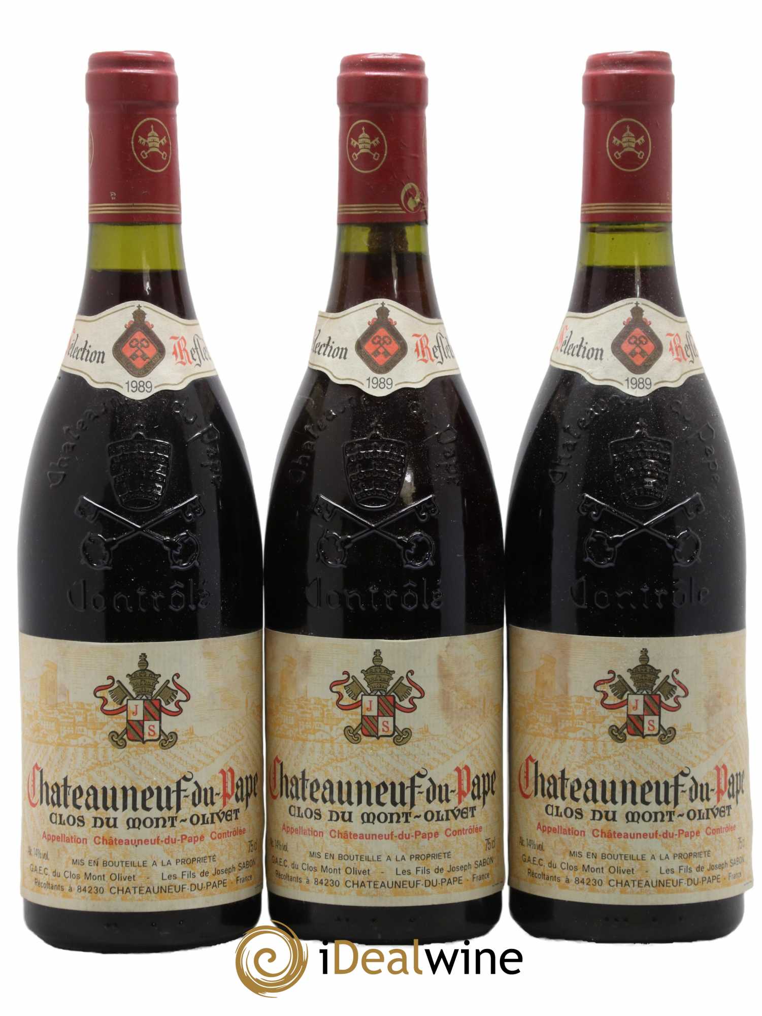 Châteauneuf-du-Pape Clos du Mont-Olivet 1989 - Lot de 3 bouteilles - 0