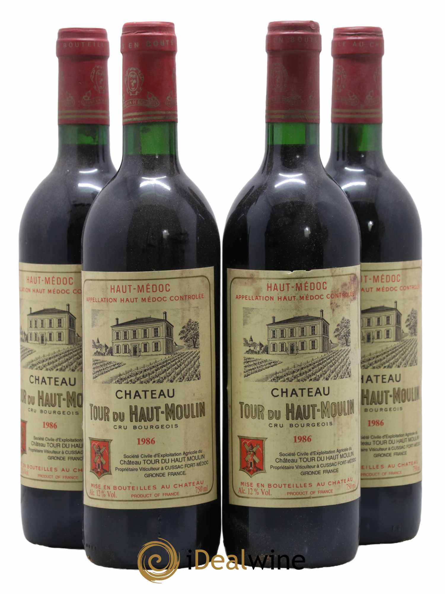 Château Tour du Haut Moulin Cru Bourgeois 1986 - Lot de 4 bouteilles - 0