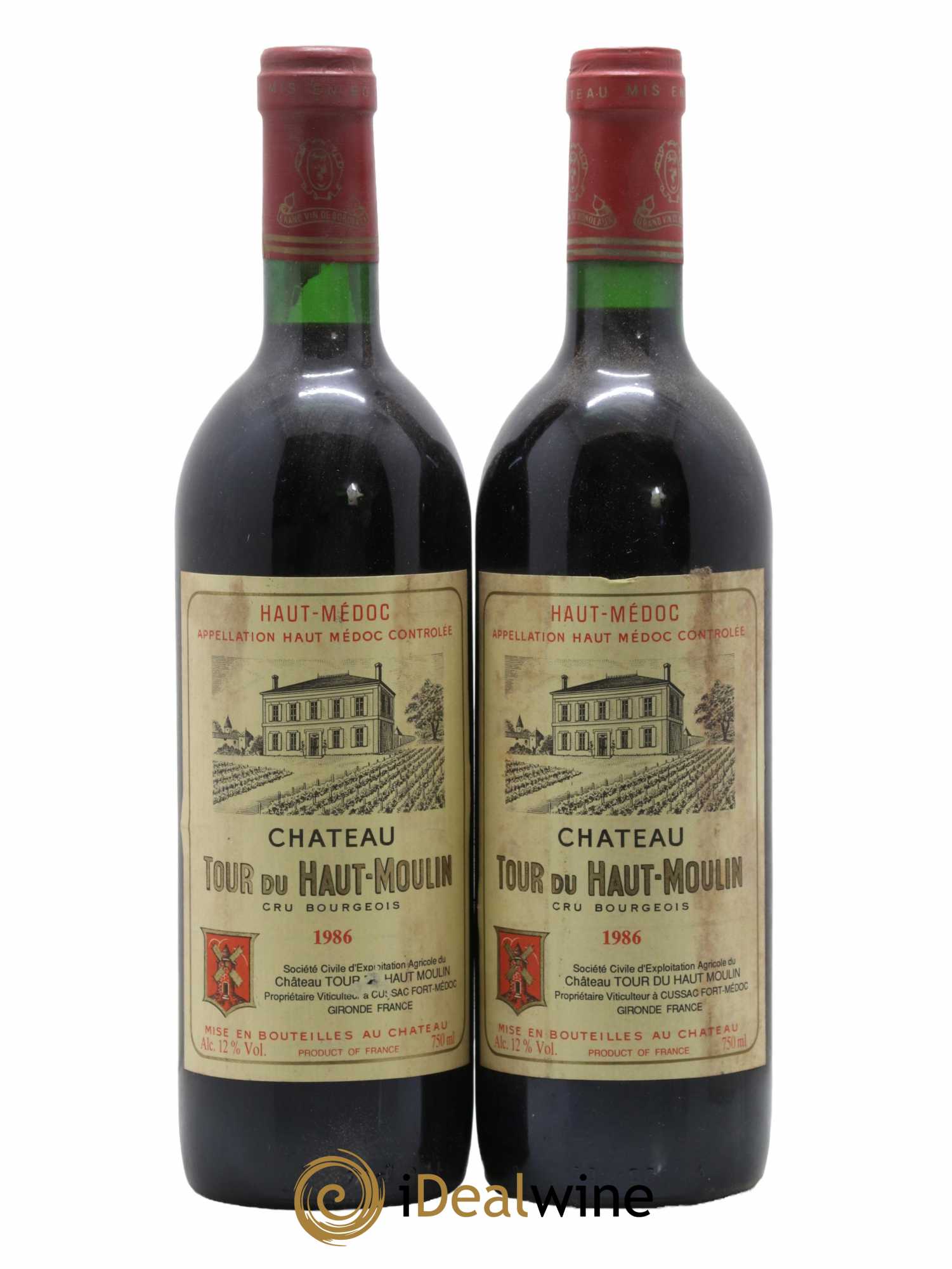 Château Tour du Haut Moulin Cru Bourgeois 1986 - Lot de 2 bouteilles - 0