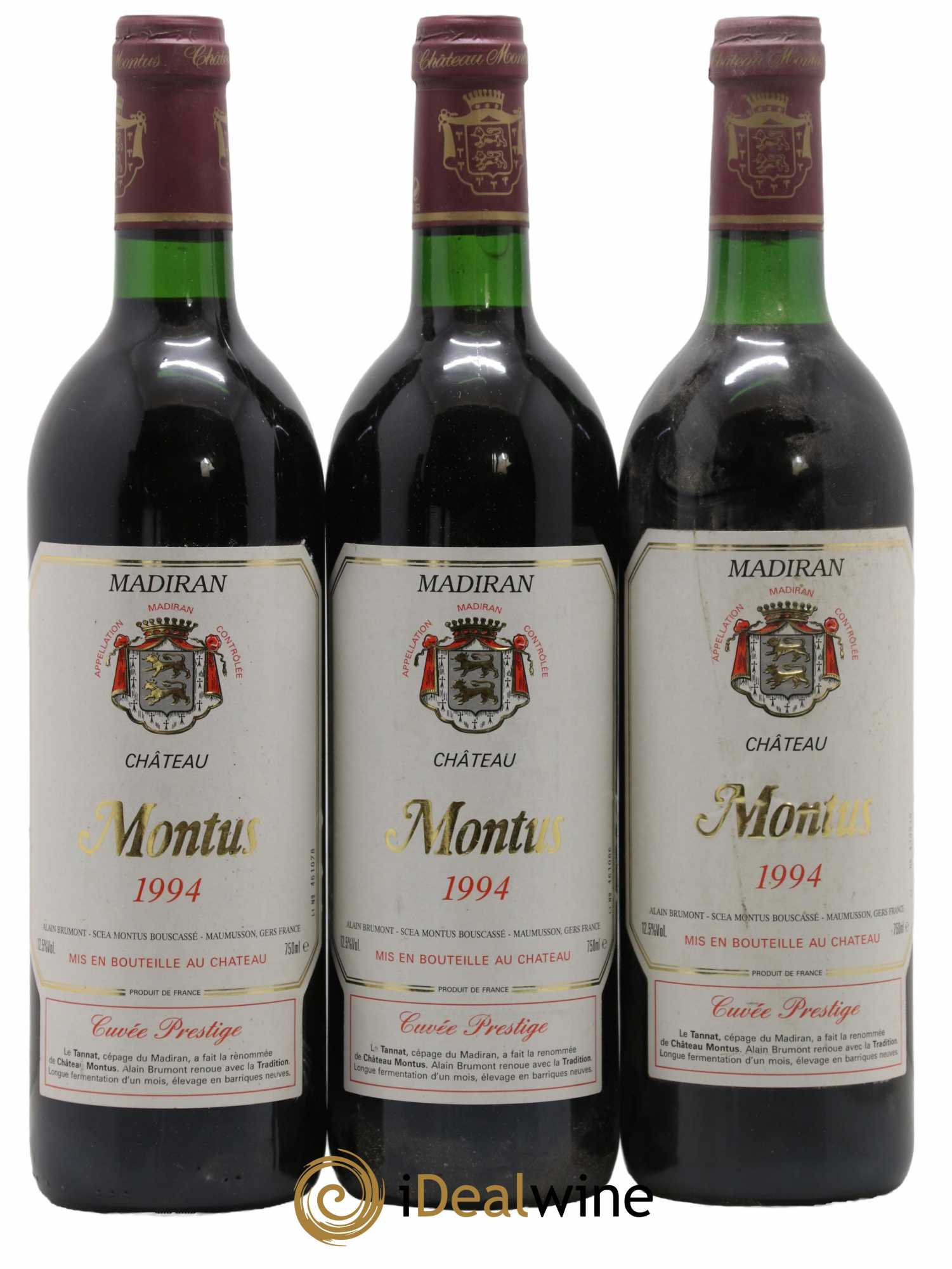 Madiran Château Montus-Prestige Alain Brumont 1994 - Lot de 3 bouteilles - 0