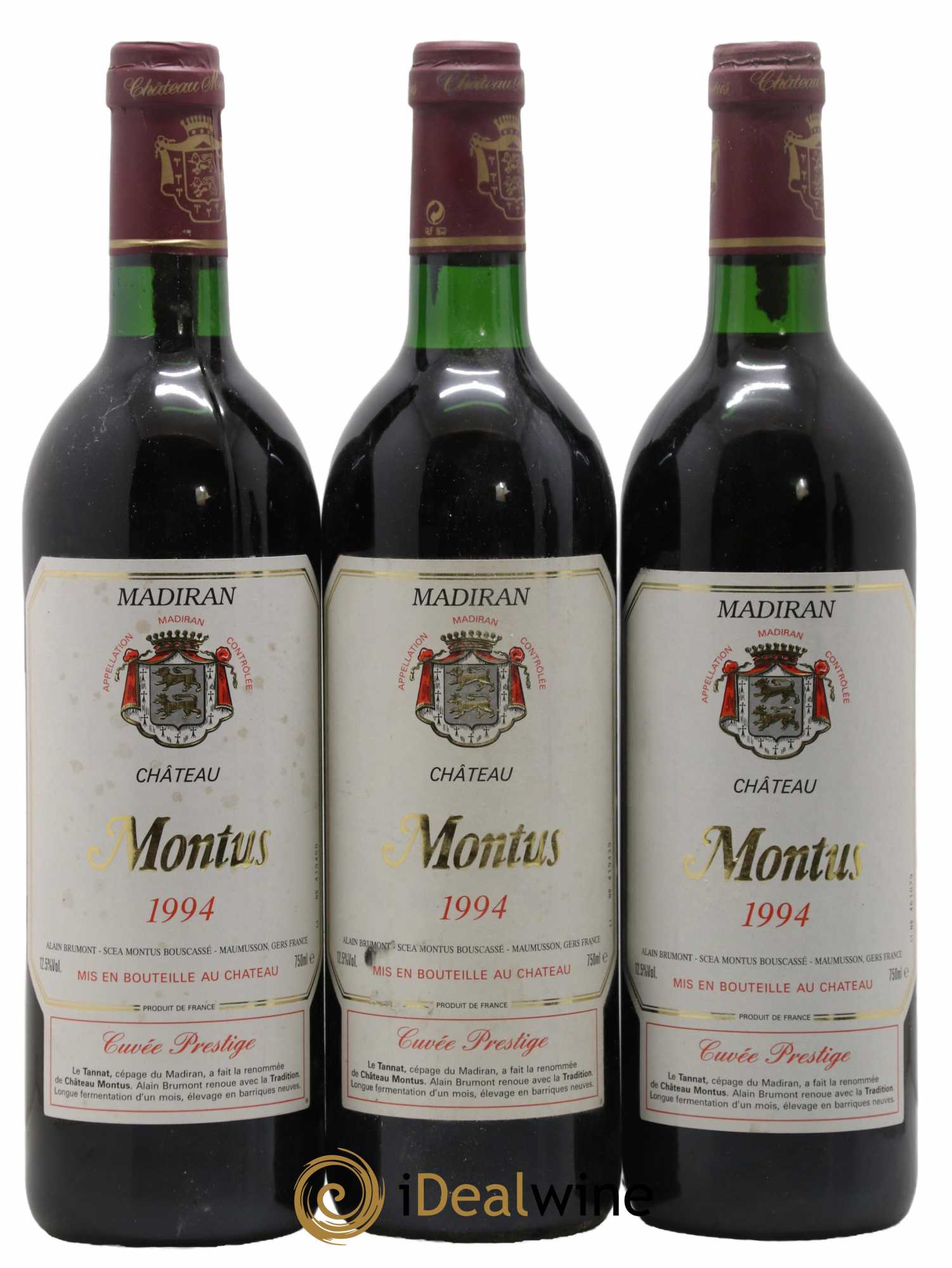 Madiran Château Montus-Prestige Alain Brumont 1994 - Lot de 3 bouteilles - 0