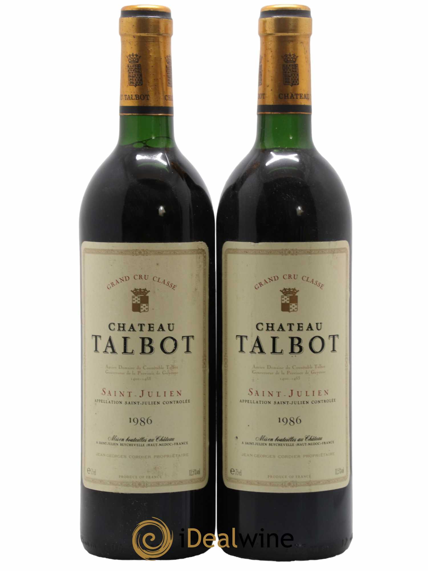 Château Talbot 4ème Grand Cru Classé 1986 - Lot de 2 bouteilles - 0