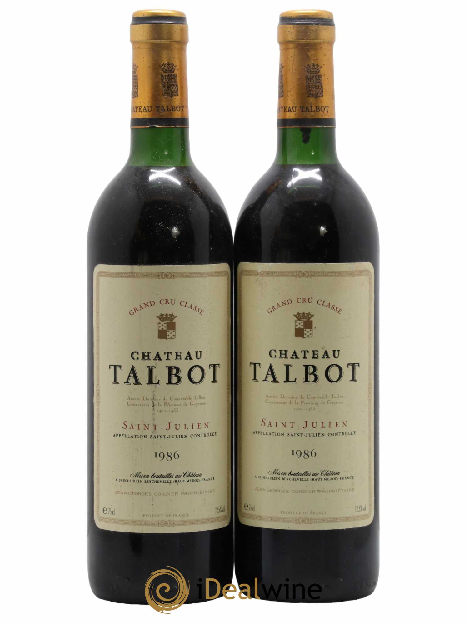 Château Talbot 4ème Grand Cru Classé 1986 - Lot de 2 bouteilles - 0