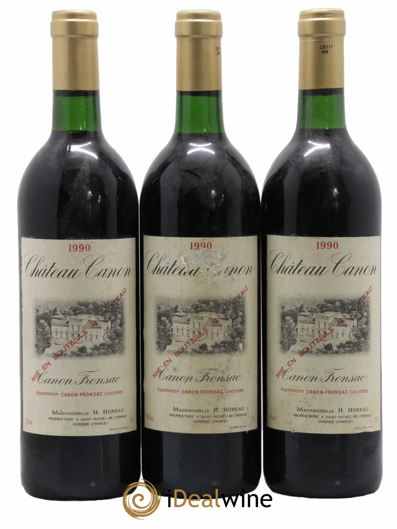 Canon-Fronsac Château Canon 1990 - Lot de 3 bouteilles - 0