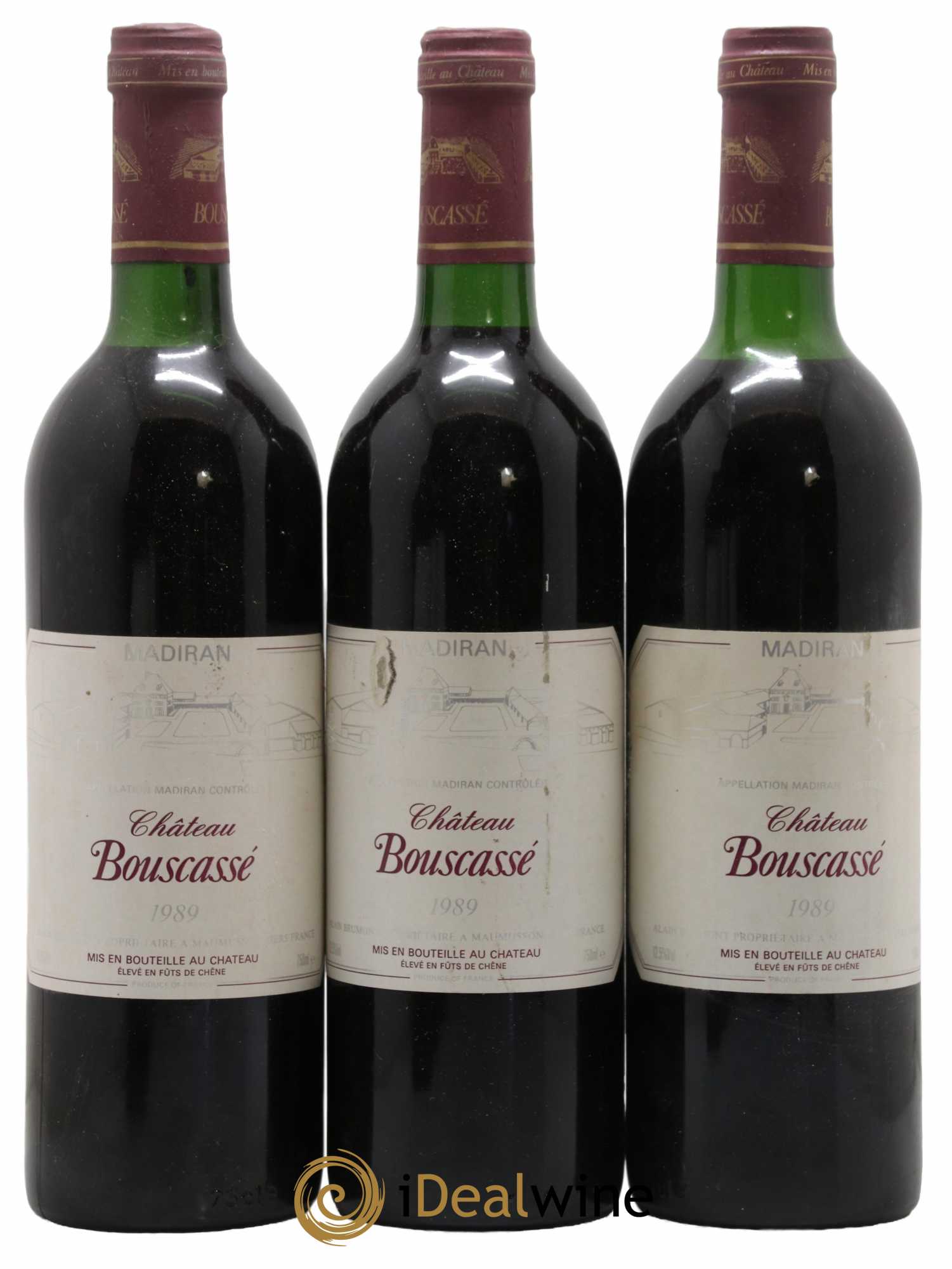 Madiran Château Bouscassé Alain Brumont 1989 - Lot de 3 bouteilles - 0