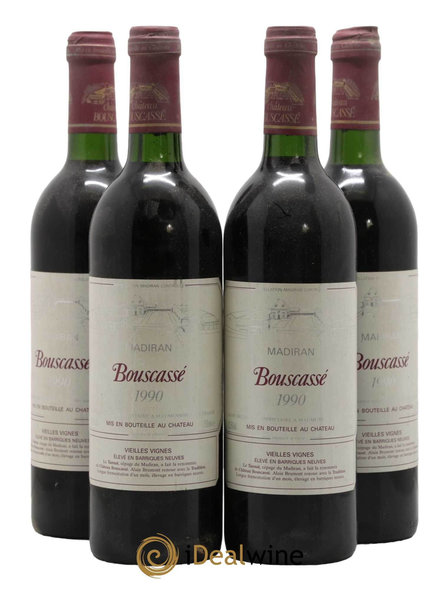 Madiran Vieilles Vignes Château Bouscassé - Alain Brumont 1990 - Lot de 4 bouteilles - 0
