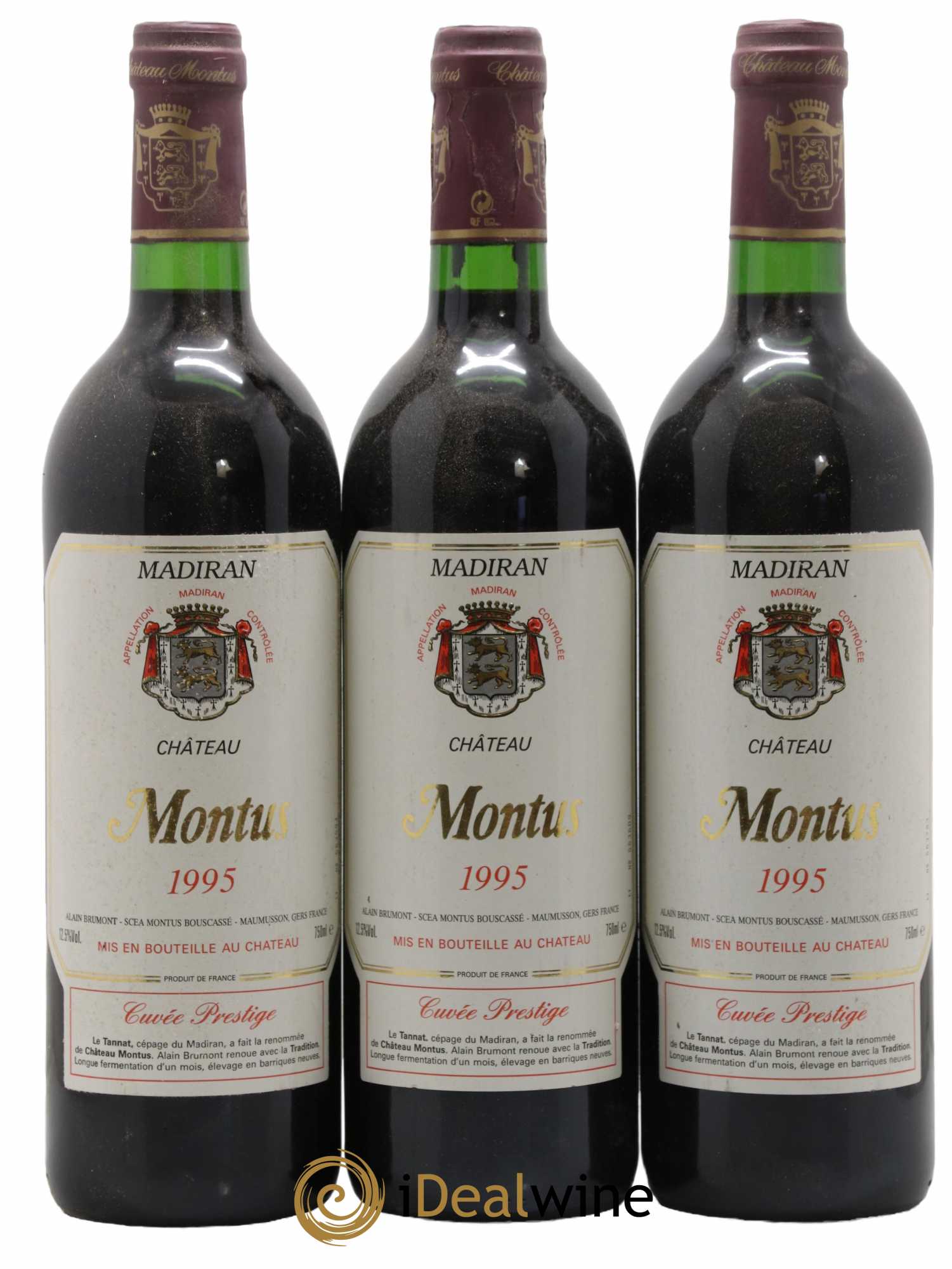 Madiran Château Montus-Prestige Alain Brumont 1995 - Lot de 3 bouteilles - 0