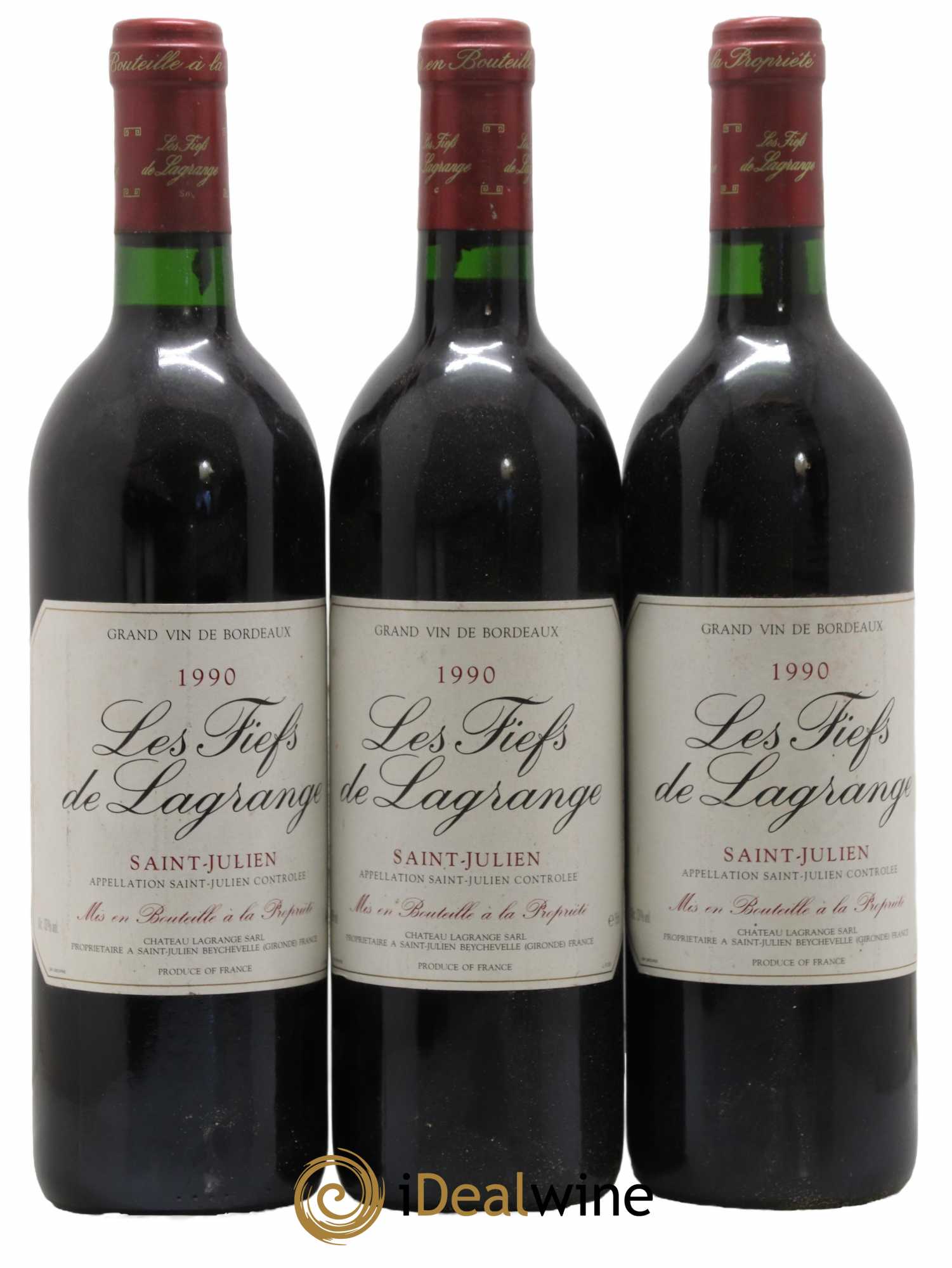 Les Fiefs de Lagrange Second Vin 1990 - Lot de 3 bouteilles - 0