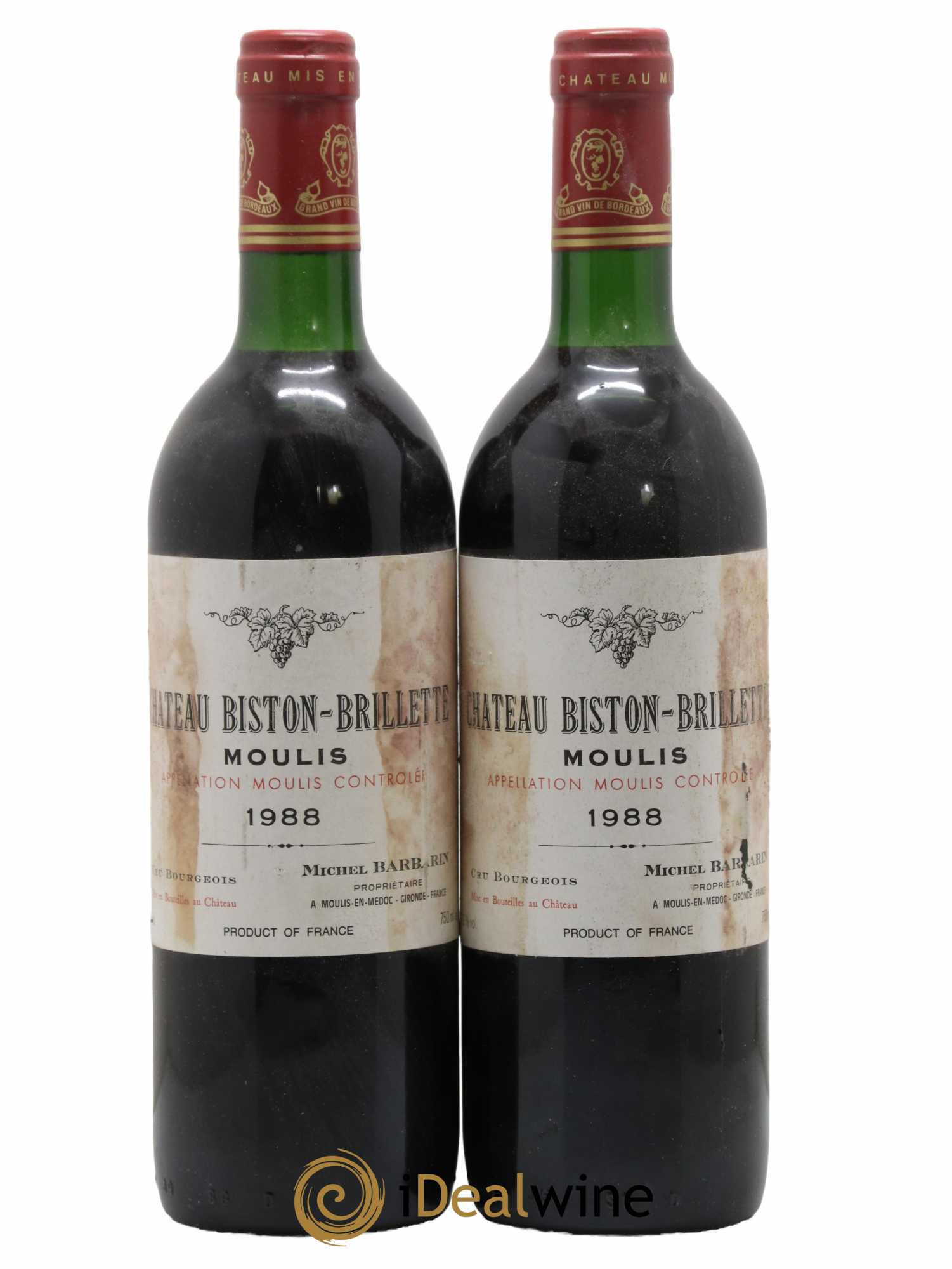 Château Biston Brillette 1988 - Lot de 2 bouteilles - 0