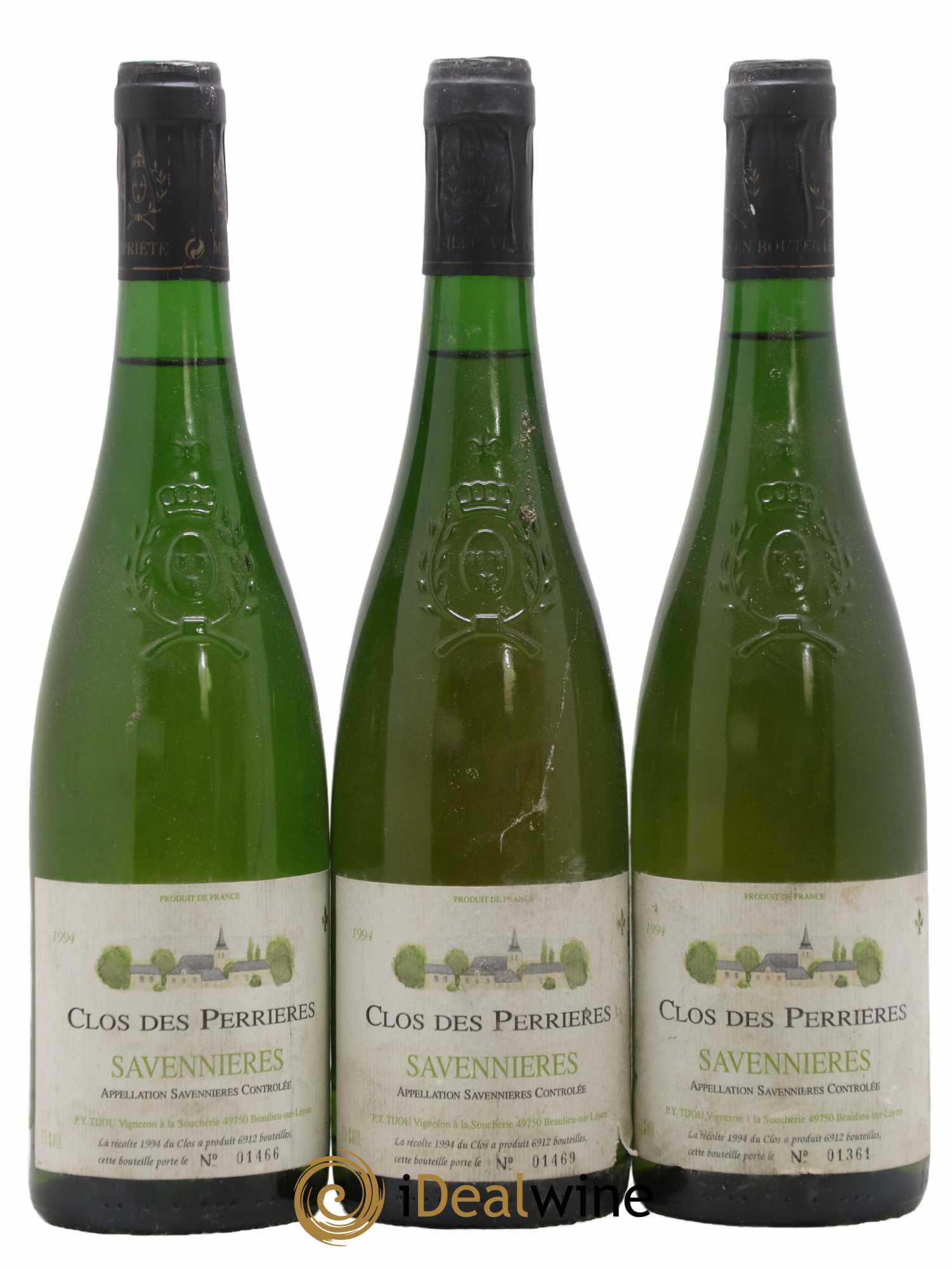 Savennières Clos Des Perrieres Tijou 1994 - Lot de 3 bouteilles - 0
