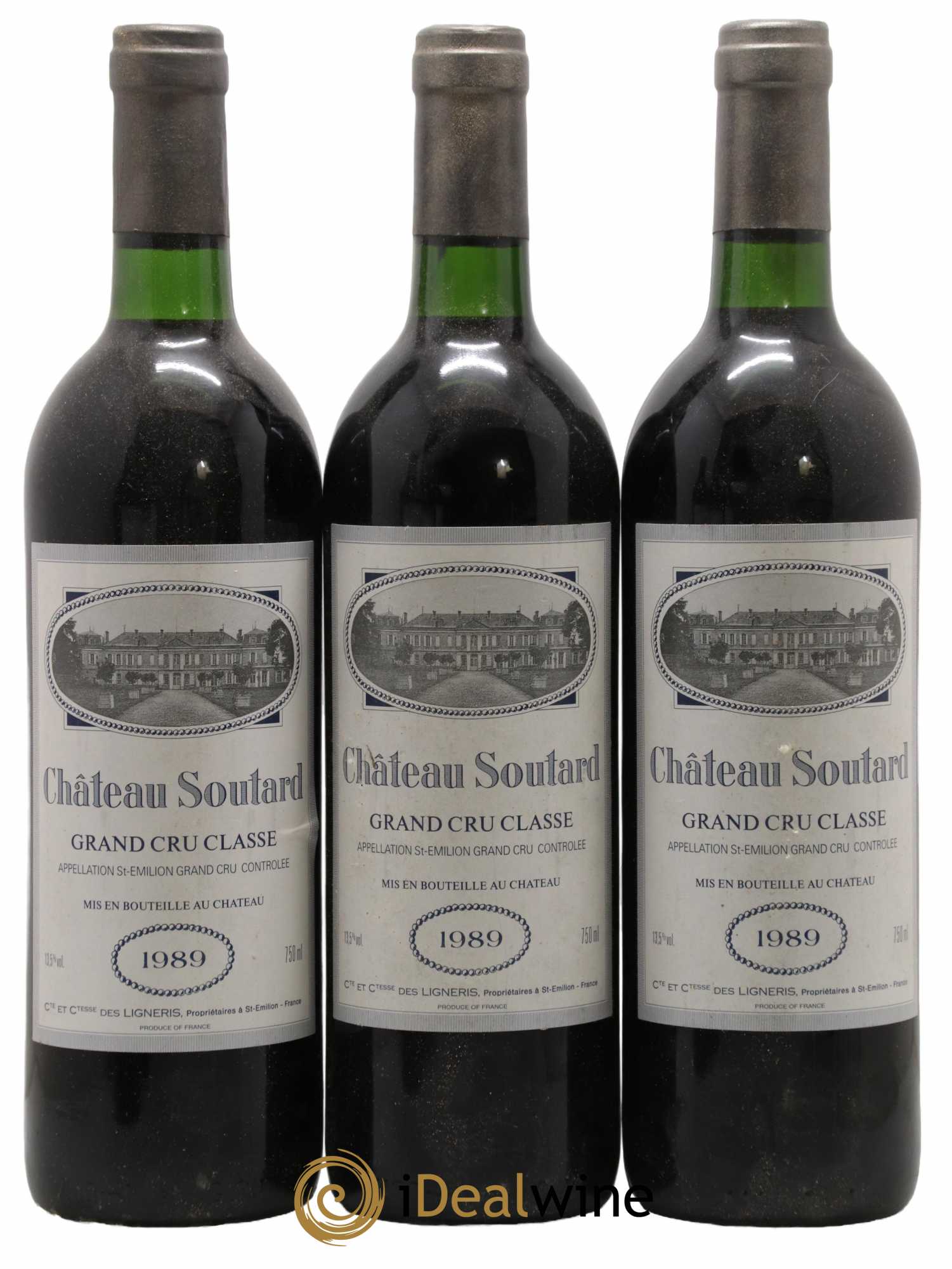 Château Soutard Grand Cru Classé 1989 - Lot de 3 bouteilles - 0