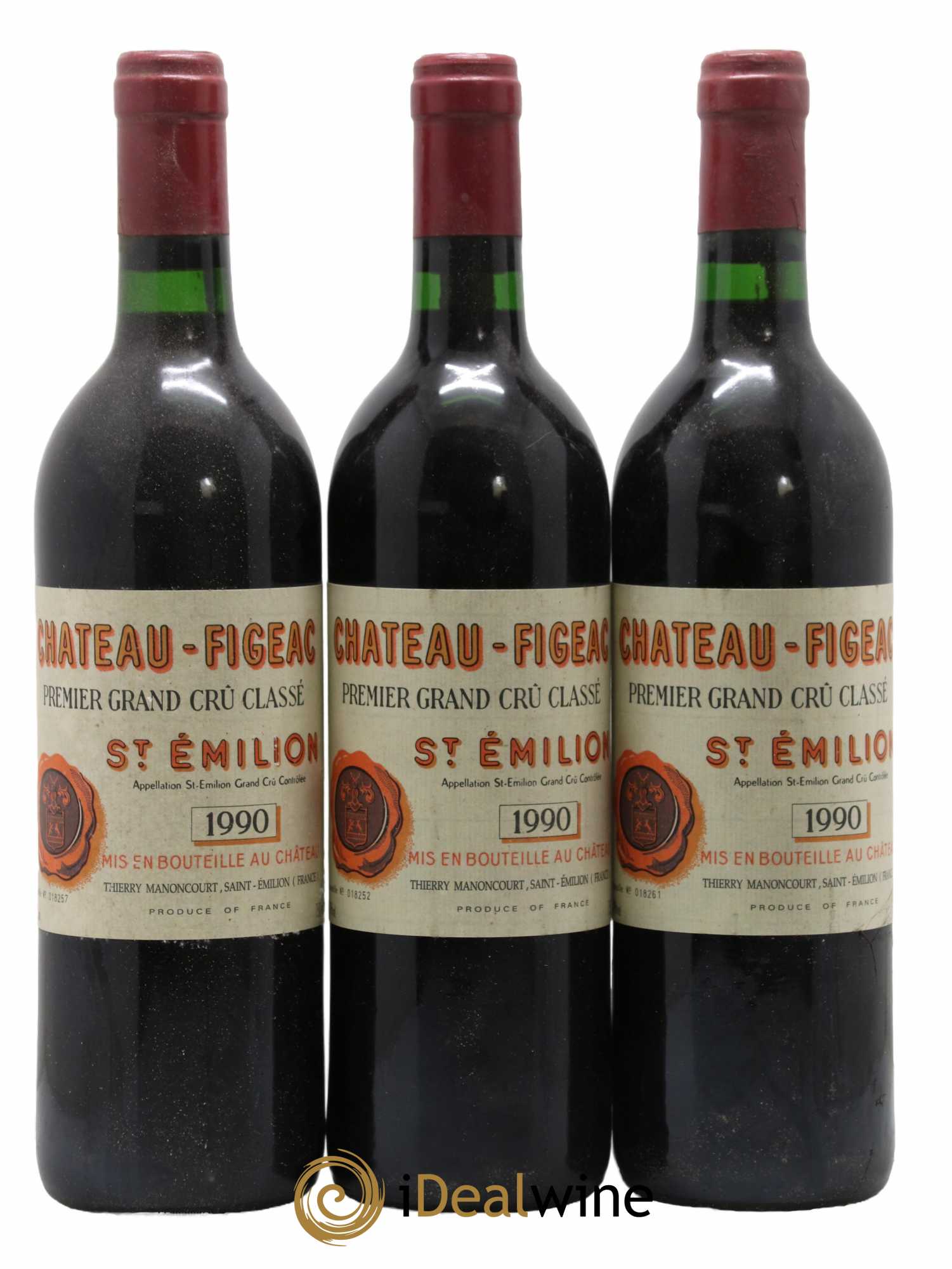 Château Figeac 1er Grand Cru Classé A 1990 - Lot de 3 bouteilles - 0