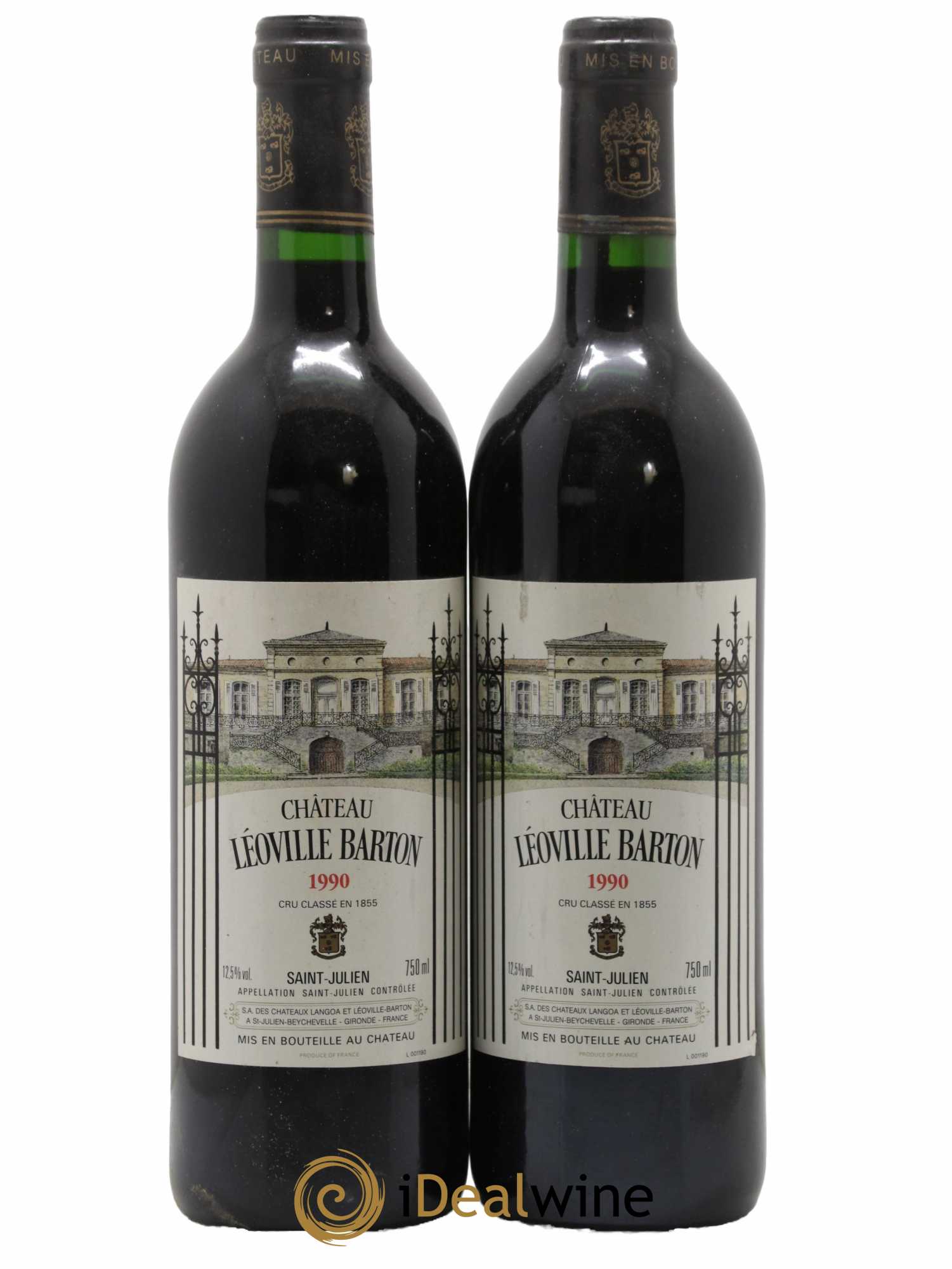 Château Léoville Barton 2ème Grand Cru Classé 1990 - Lot de 2 bouteilles - 0