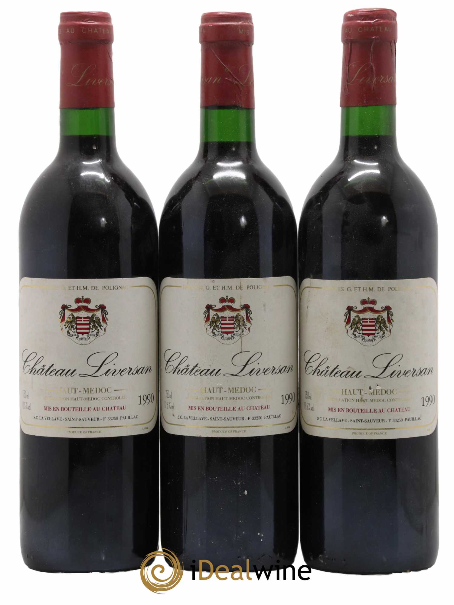 Château Liversan Cru Bourgeois 1990 - Lot de 3 bouteilles - 0
