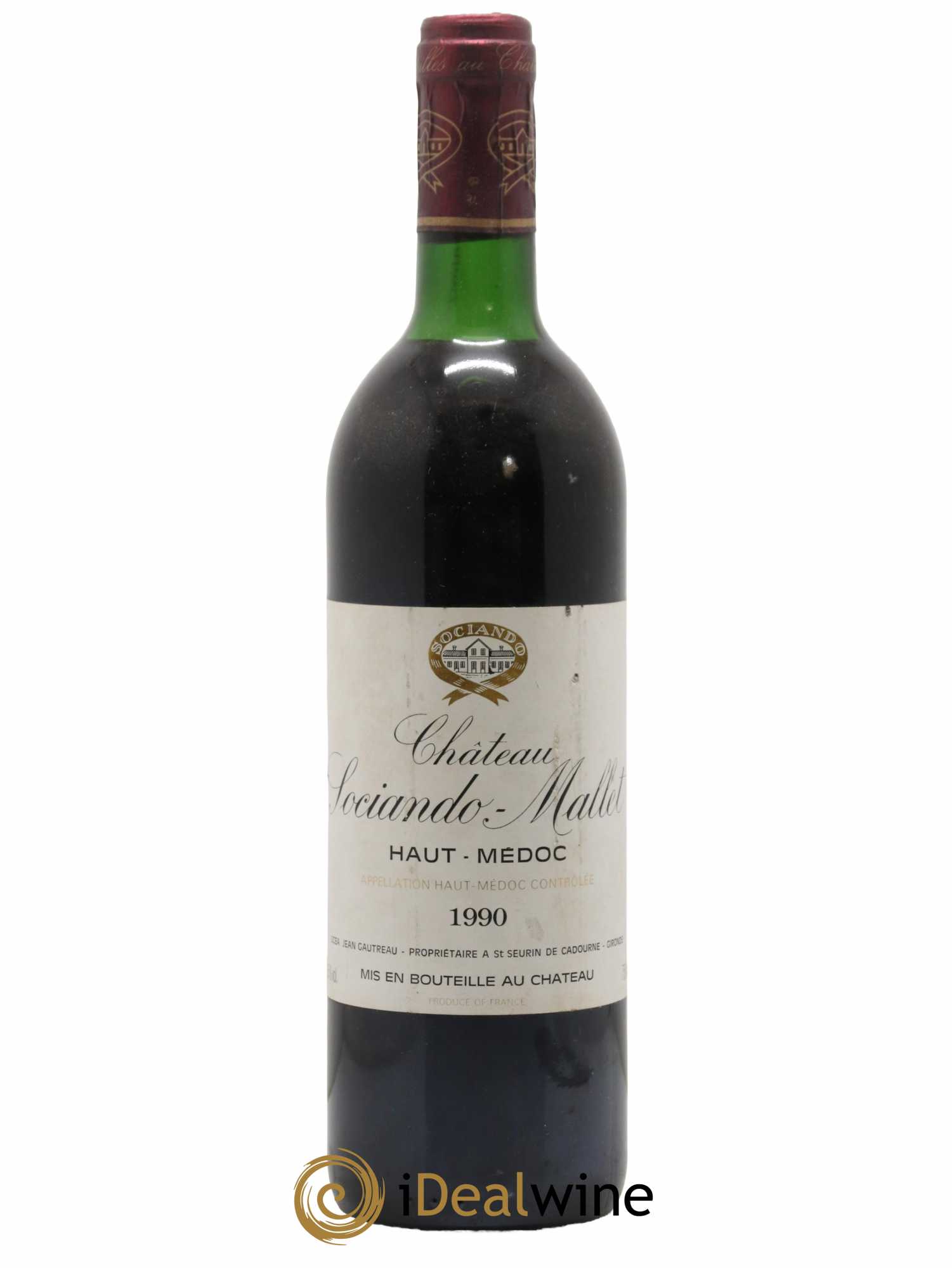 Château Sociando Mallet 1990 - Lot de 1 bouteille - 0