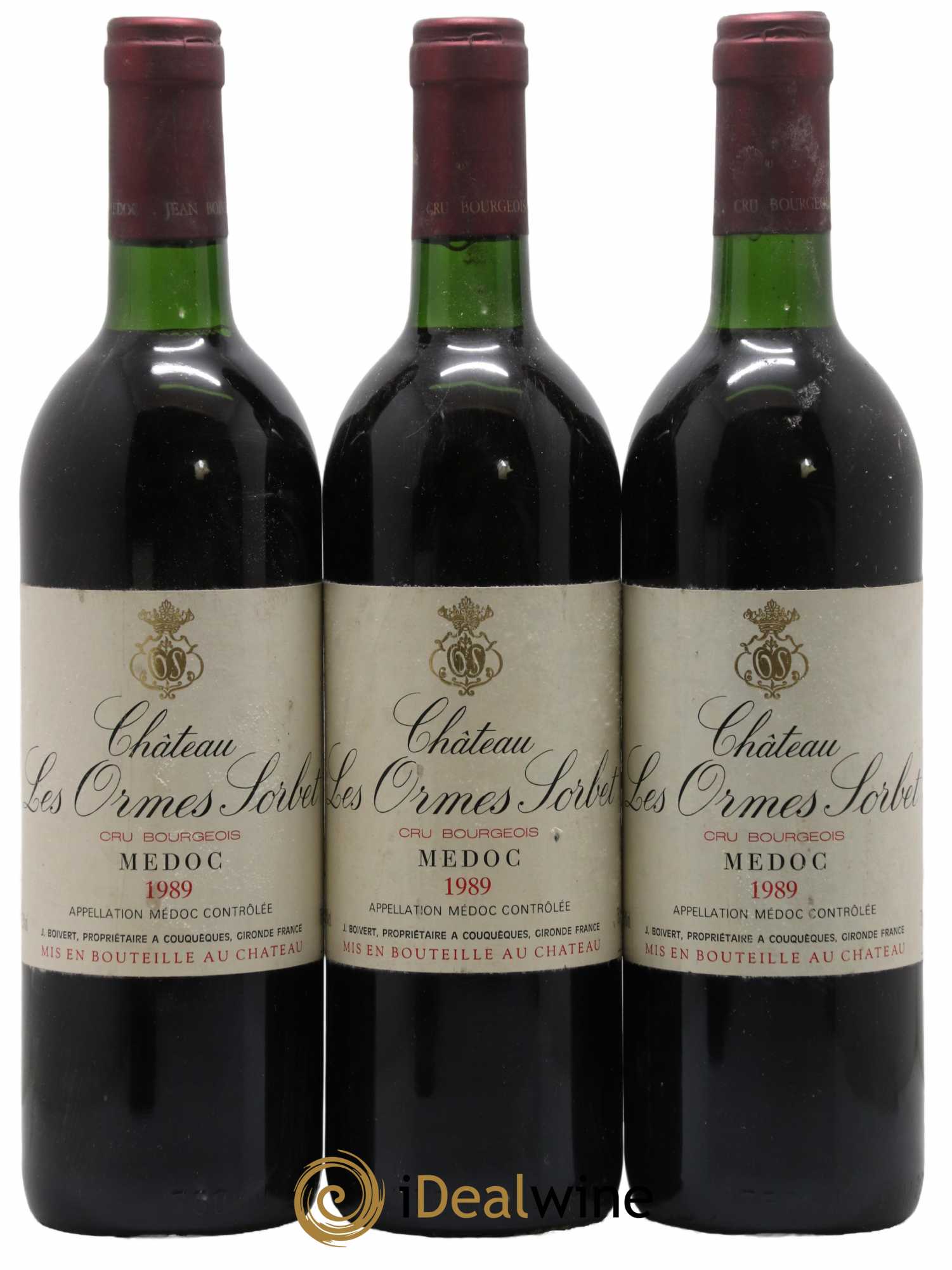 Château les Ormes Sorbet Cru Bourgeois 1989 - Lot de 3 bouteilles - 0