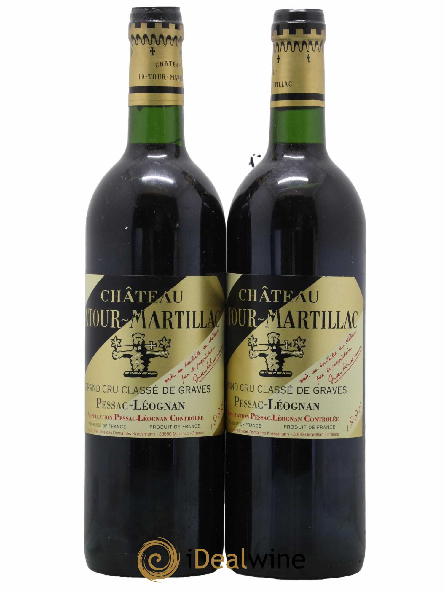 Château Latour-Martillac Cru Classé de Graves 1996 - Lot de 2 bouteilles - 0