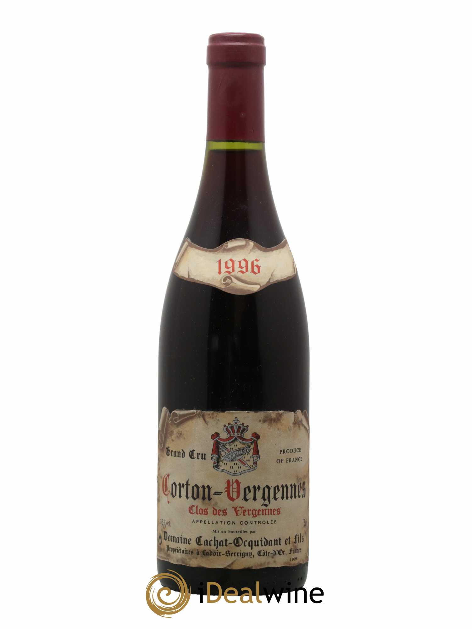 Corton Grand Cru Clos des Vergennes Cachat-Ocquidant 1996 - Lot de 1 bouteille - 0