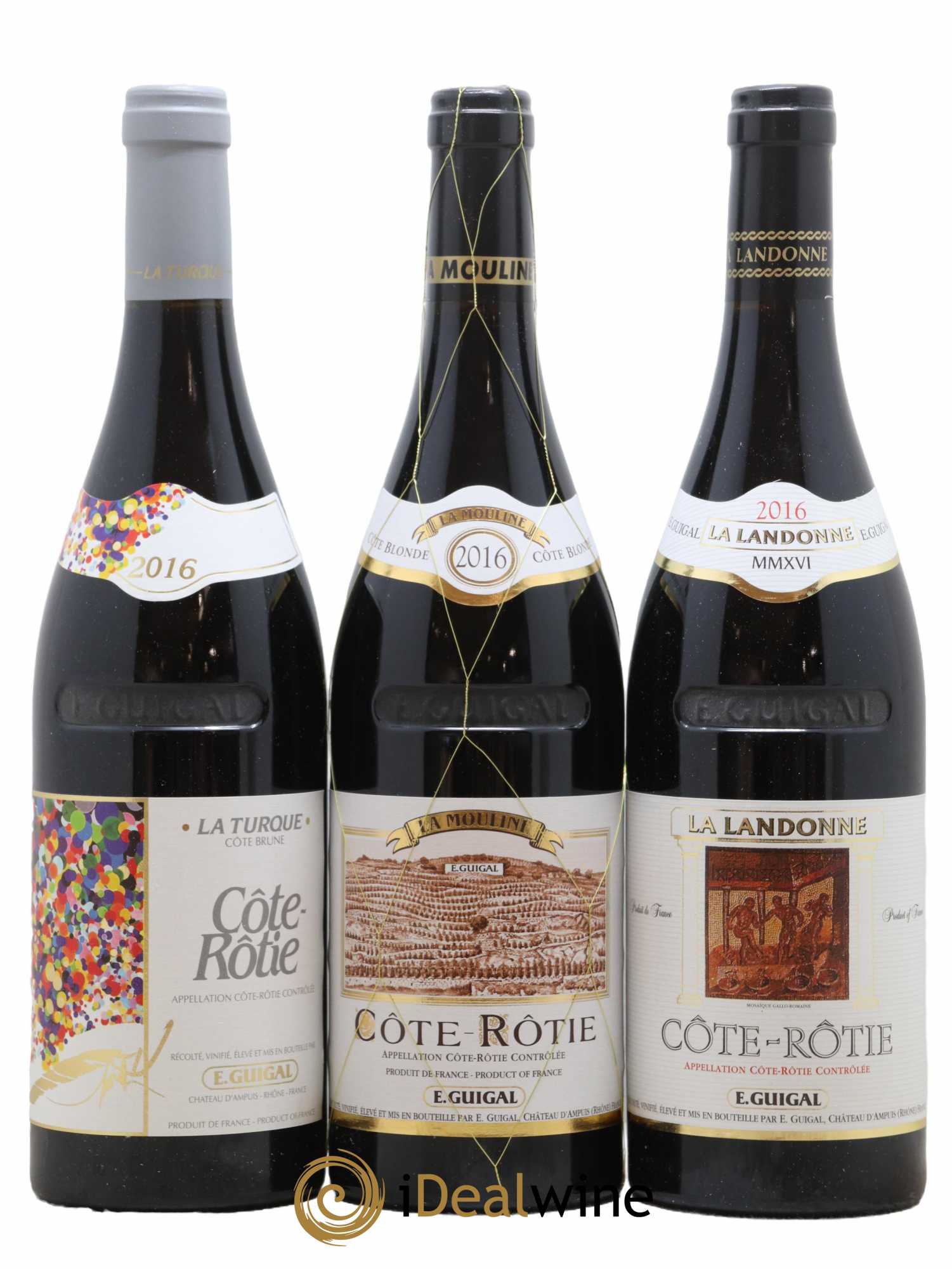 Côte-Rôtie Guigal Trilogie La Turque - La Landonne - La Mouline 2016 - Lot de 3 bouteilles - 0