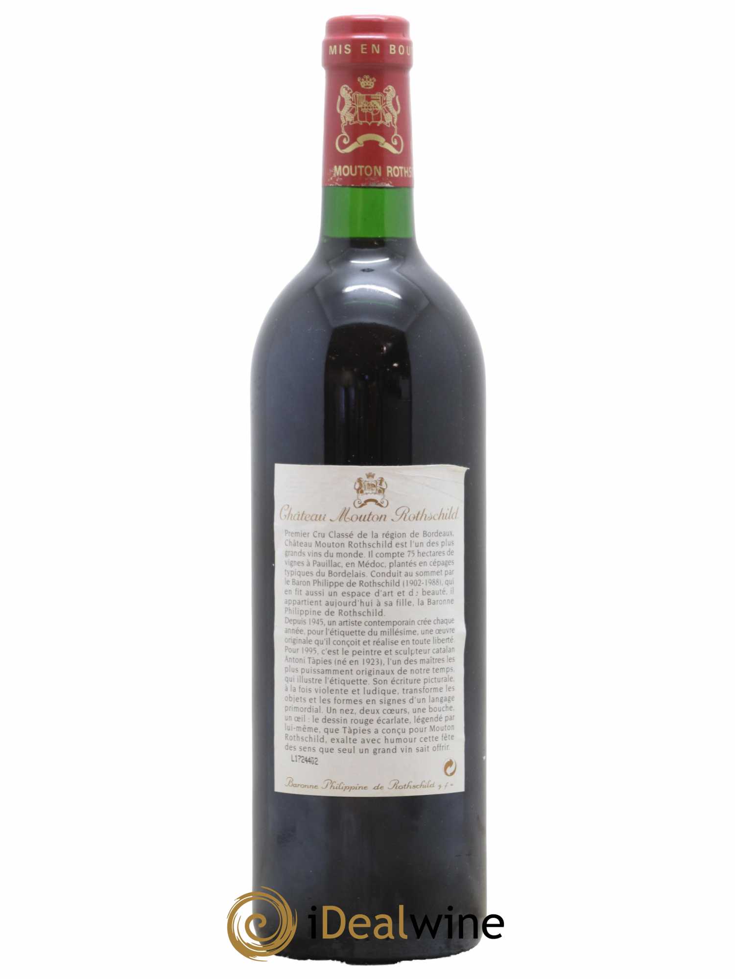 Château Mouton Rothschild 1er Grand Cru Classé 1995 - Lot de 1 bouteille - 1
