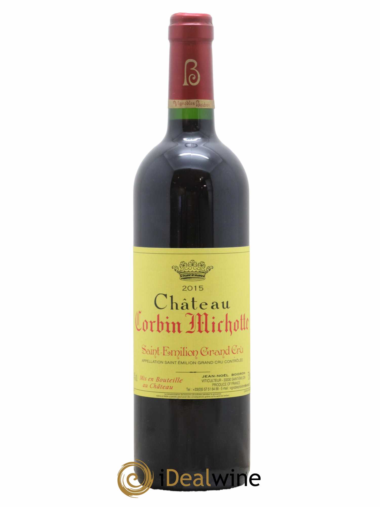 Château Corbin Michotte Grand Cru Classé 2015 - Lot de 1 bouteille - 0