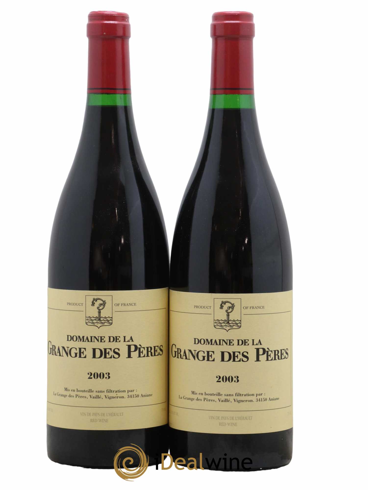 Pays d'Hérault Grange des Pères Laurent Vaillé 2003 - Lot de 2 bouteilles - 0