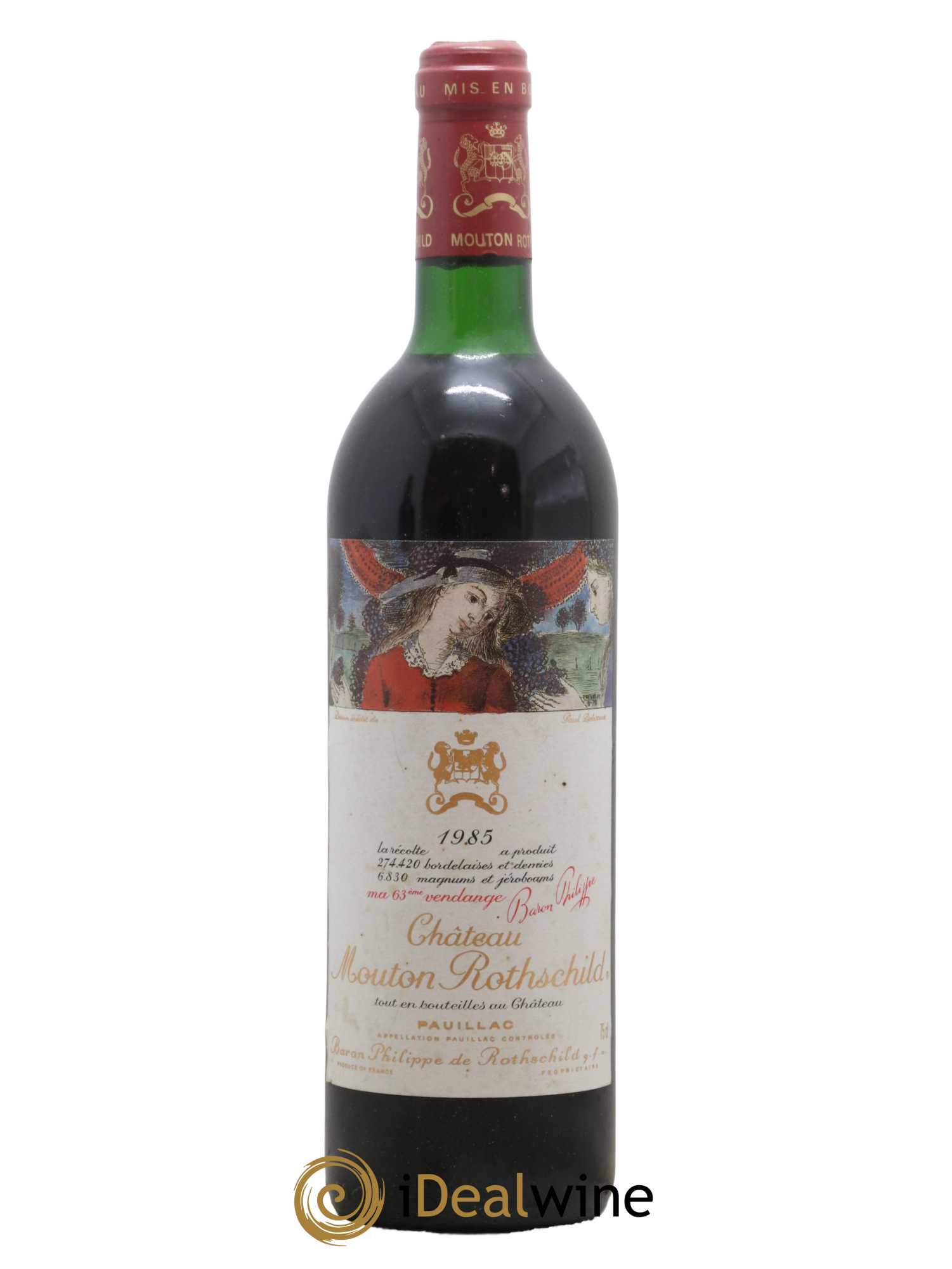 Château Mouton Rothschild 1er Grand Cru Classé 1985 - Lot de 1 bouteille - 0