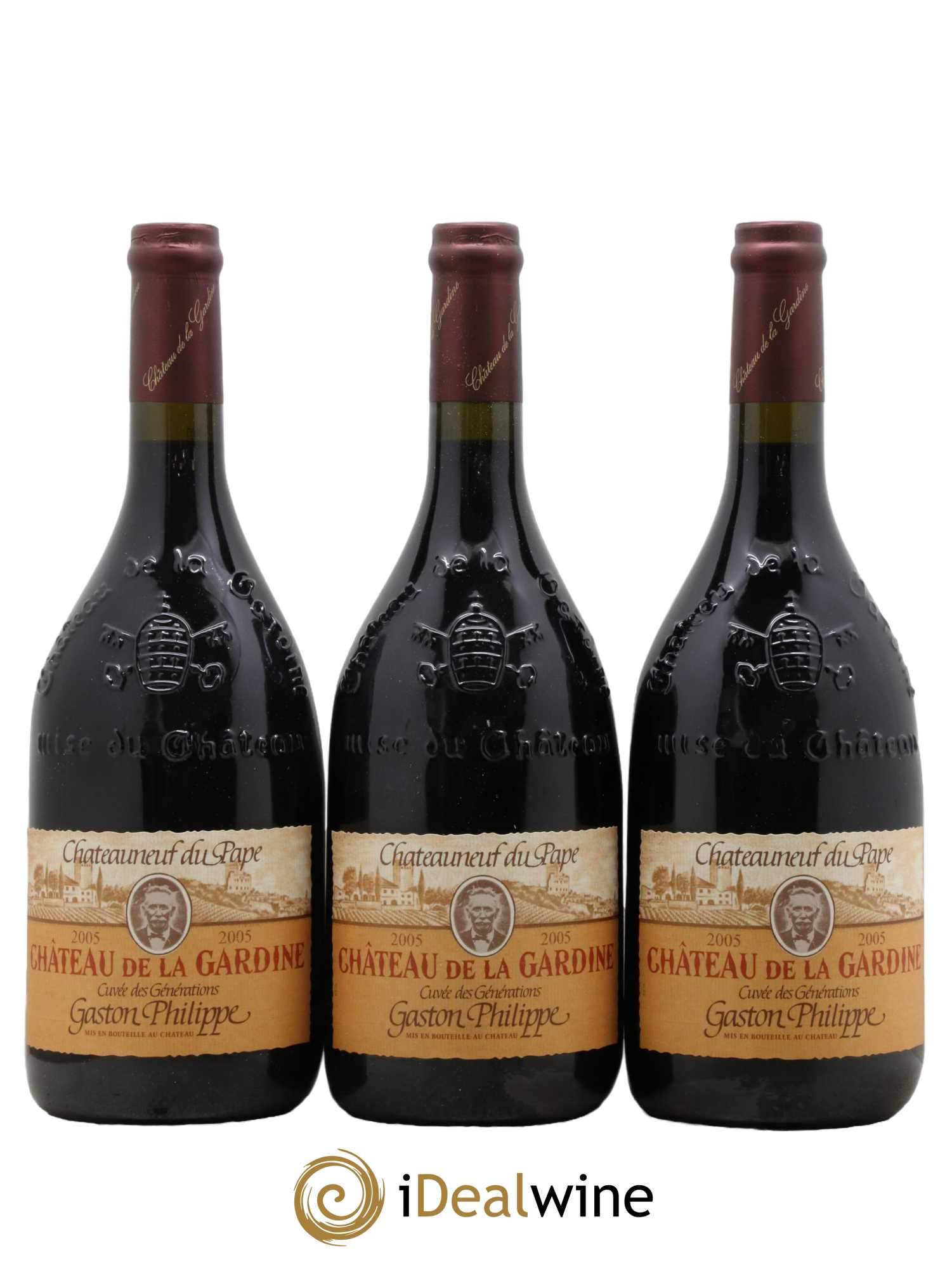 Châteauneuf-du-Pape Château de La Gardine Famille Brunel 2005 - Lot de 3 bouteilles - 0