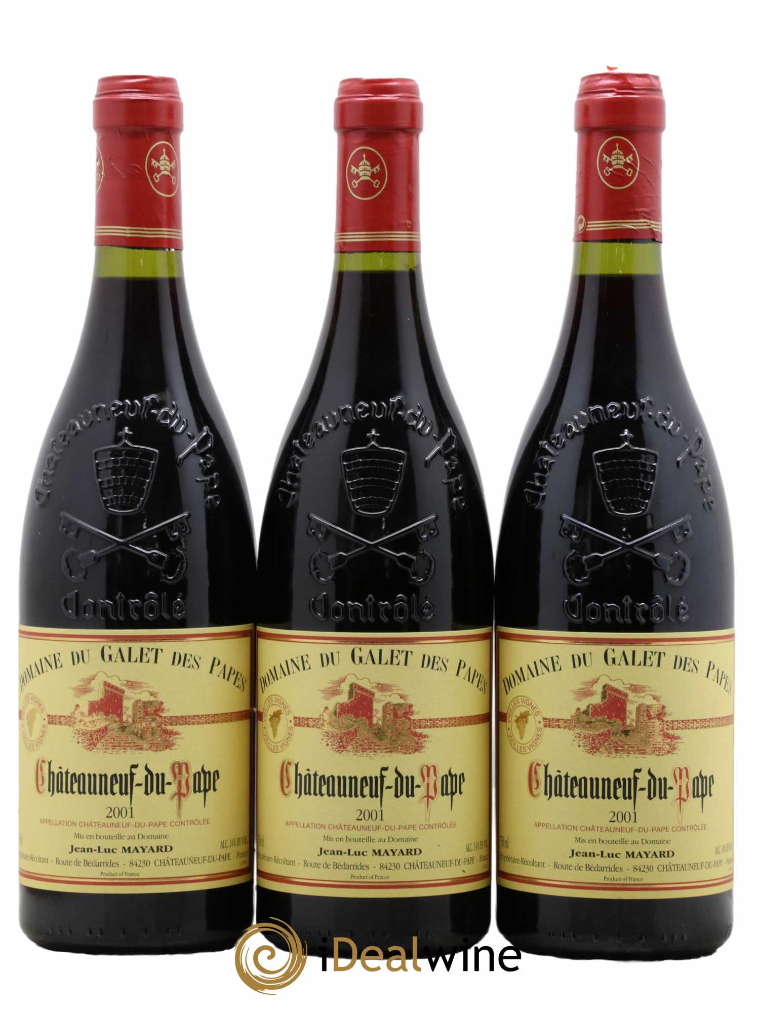 Châteauneuf-du-Pape Domaine du Galet des Papes 2001 - Lot de 3 bouteilles - 0