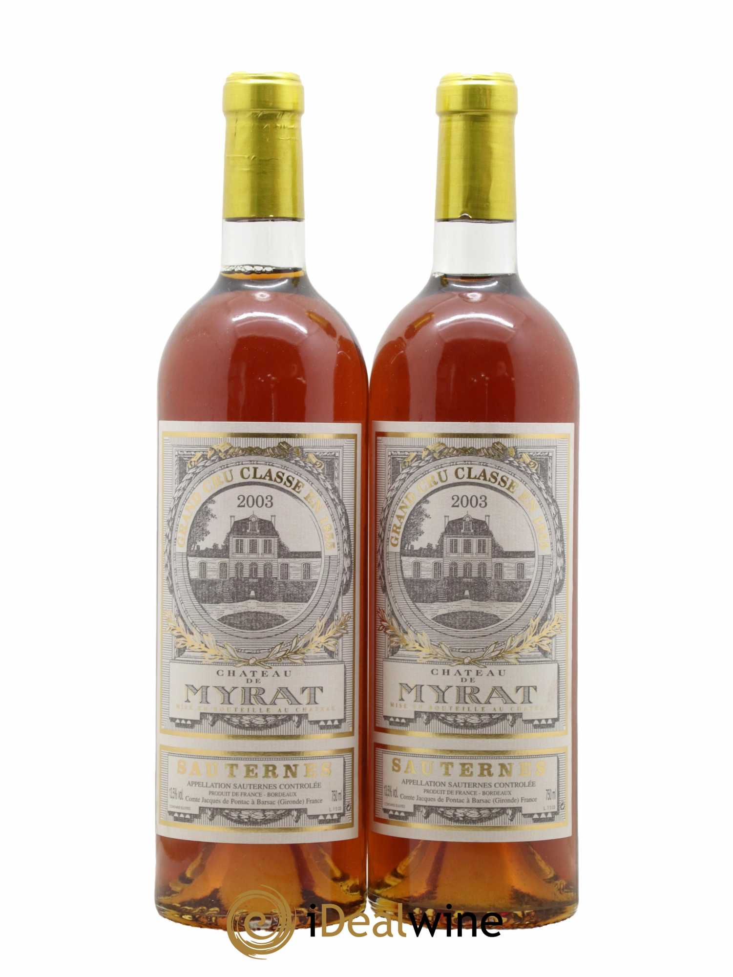 Château de Myrat 2ème Grand Cru Classé 2003 - Lotto di 2 bottiglie - 0
