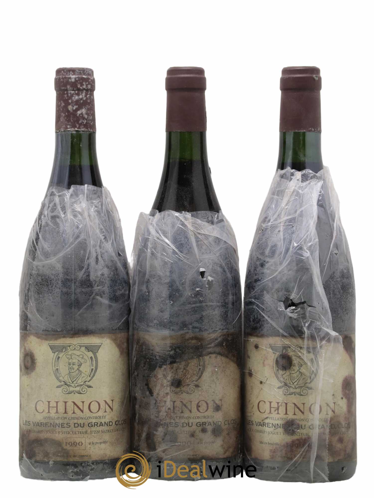 Chinon Les Varennes du Grand Clos Charles Joguet 1990 - Lot de 3 bouteilles - 0