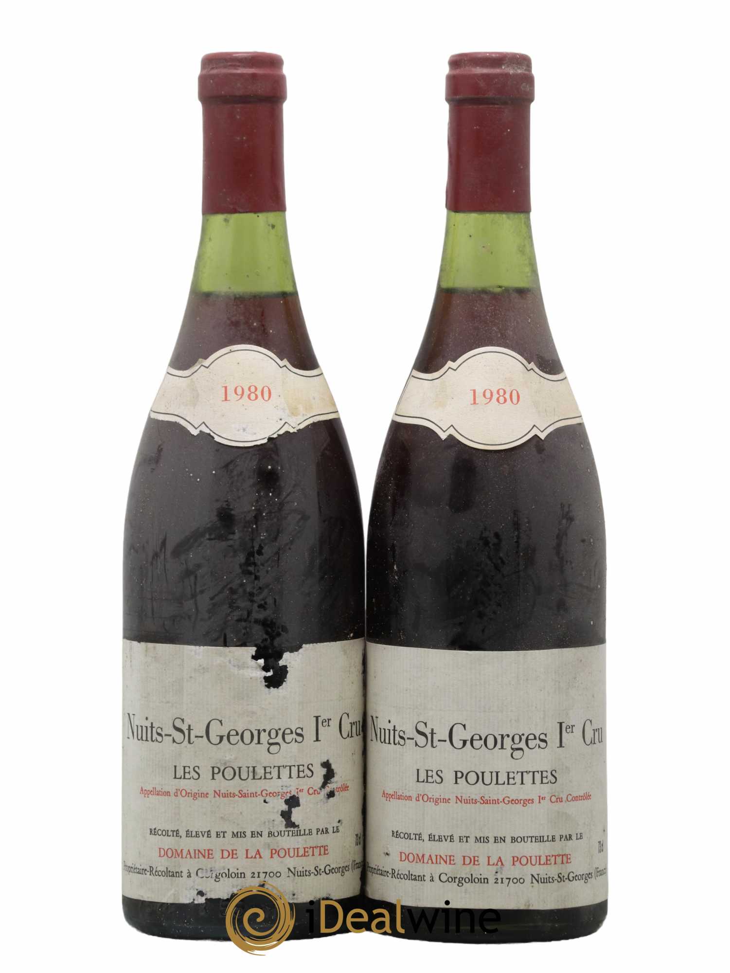 Nuits-Saint-Georges 1er Cru Les Poulettes Domaine de la Poulette 1980 - Lot de 2 bouteilles - 0