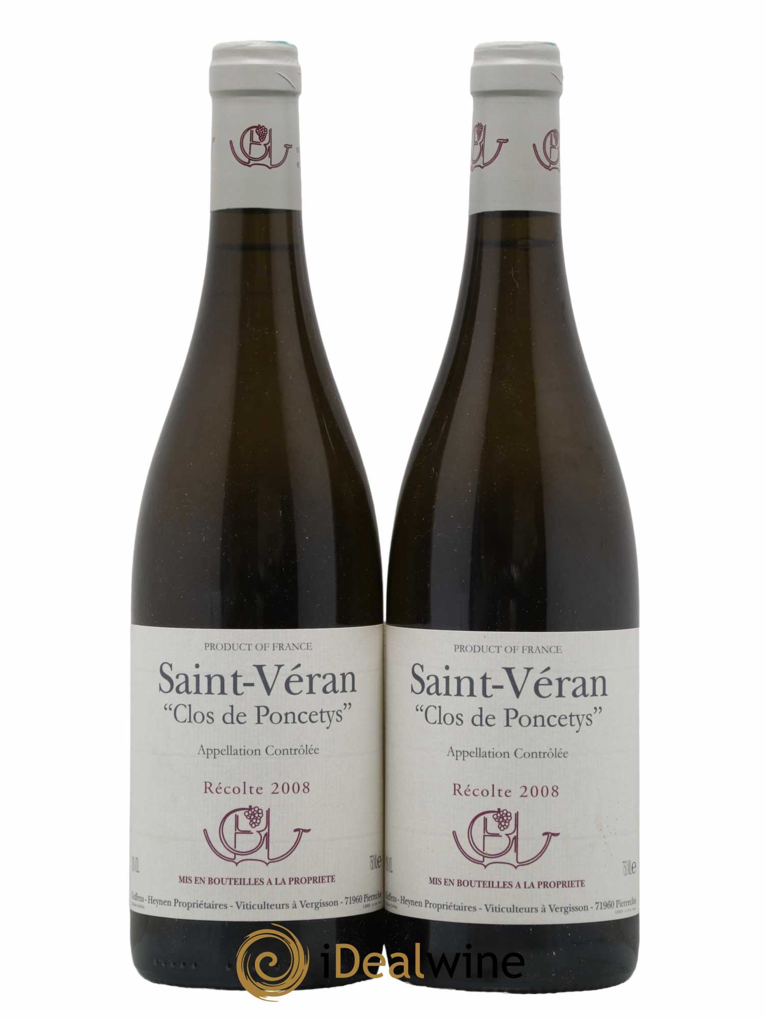Saint-Véran Clos de Poncetys Guffens-Heynen 2008 - Lot de 2 bouteilles - 0