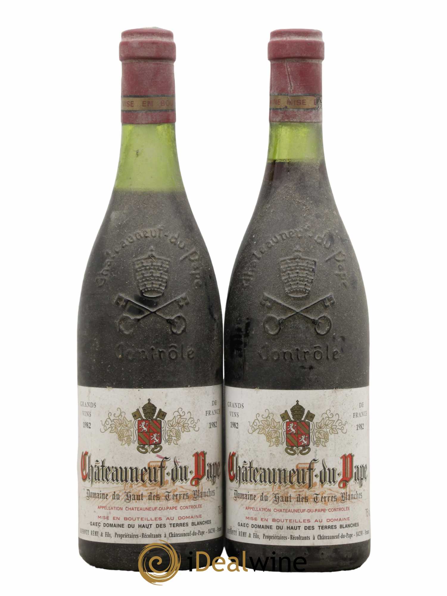 Châteauneuf-du-Pape Domaine du Haut Des Terres Blanches 1982 - Lot de 2 bouteilles - 0