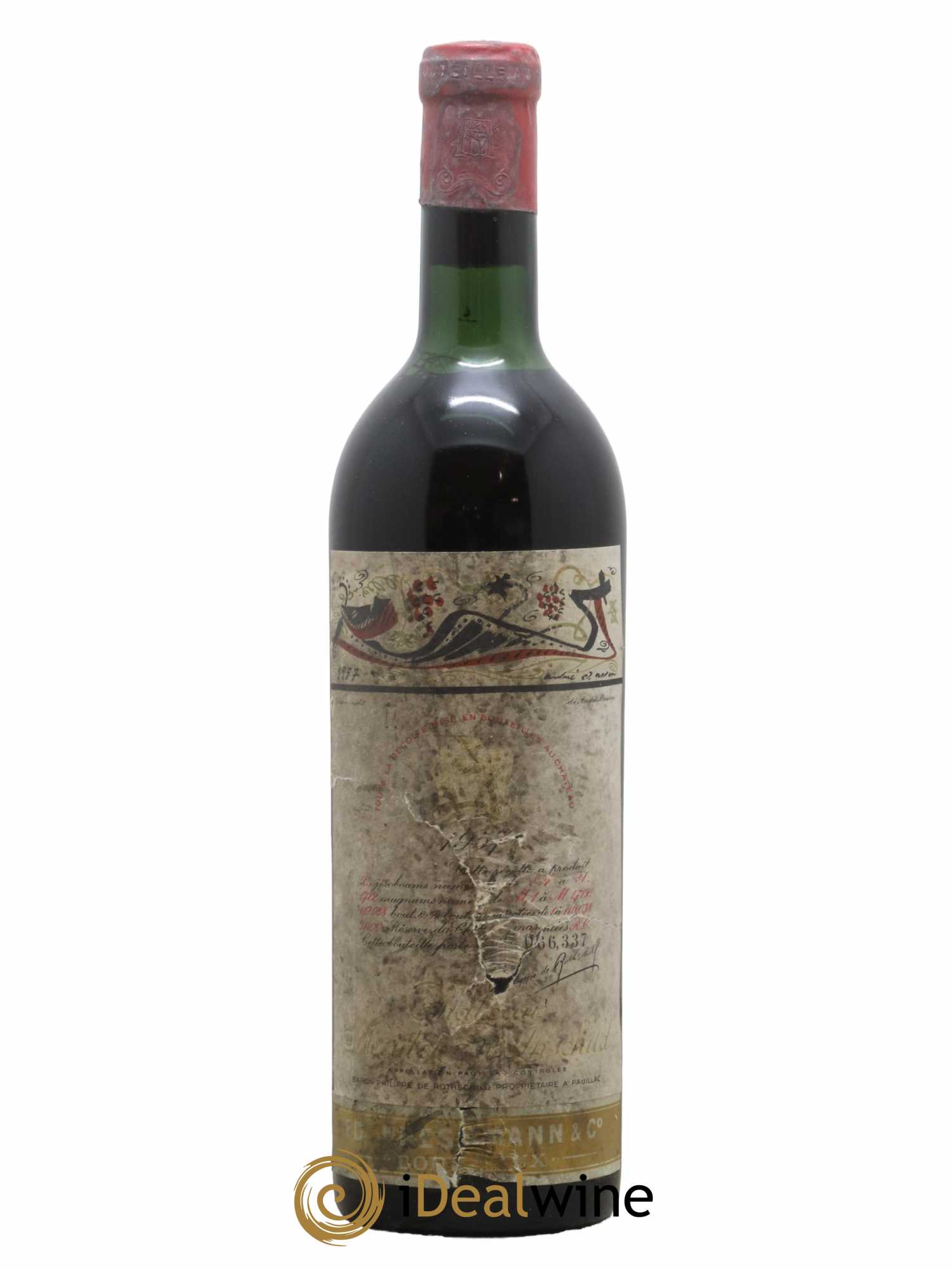 Château Mouton Rothschild 1er Grand Cru Classé 1957 - Lot de 1 bouteille - 0