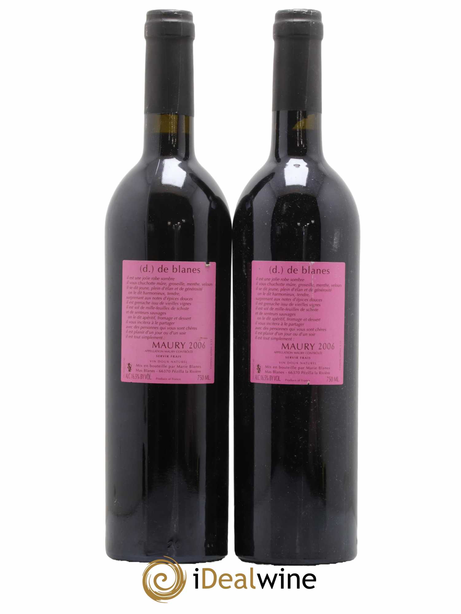 Maury Vin Doux Naturel De Blanes 2006 - Lot of 2 bottles - 1