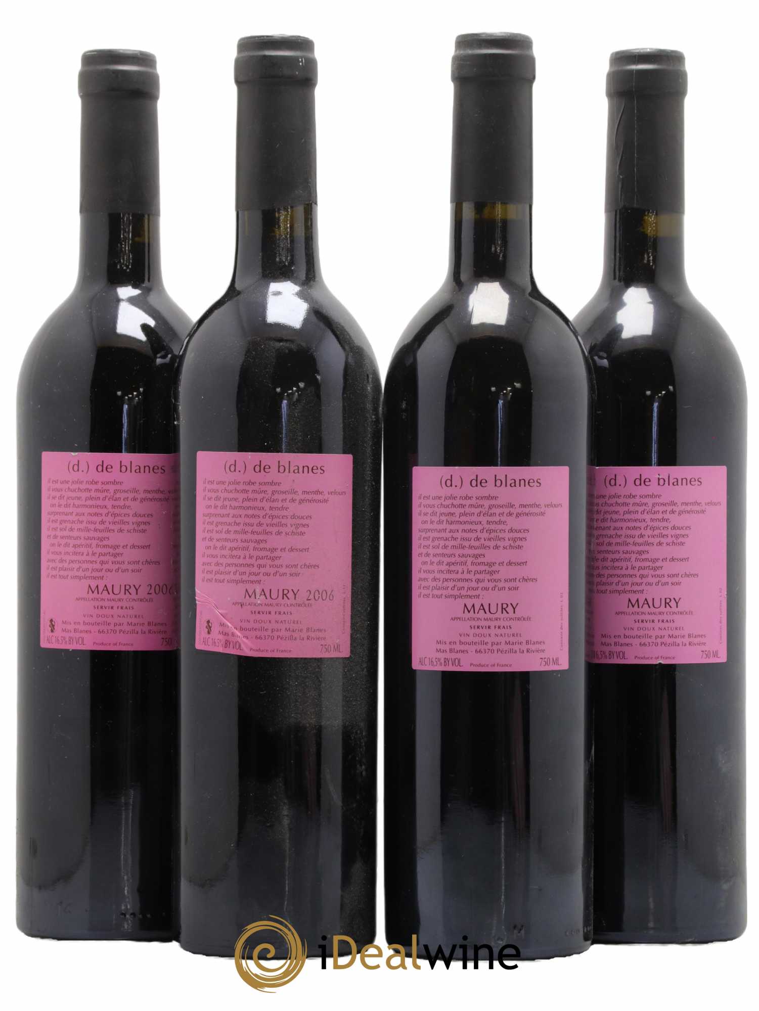Maury Vin Doux Naturel De Blanes 2006 - Lot of 4 bottles - 1