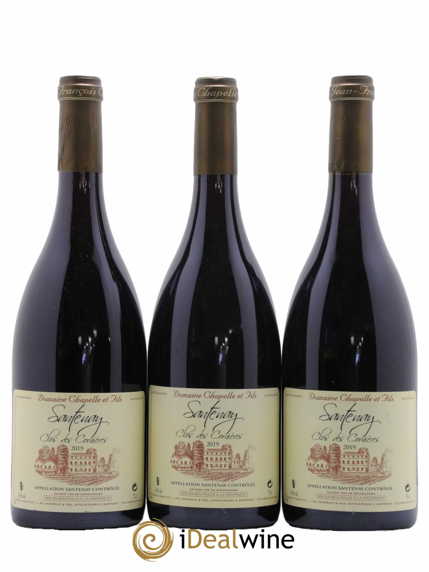 Santenay Clos des Cornières Domaine Chapelle et Fils 2019 - Lot de 3 bouteilles - 0